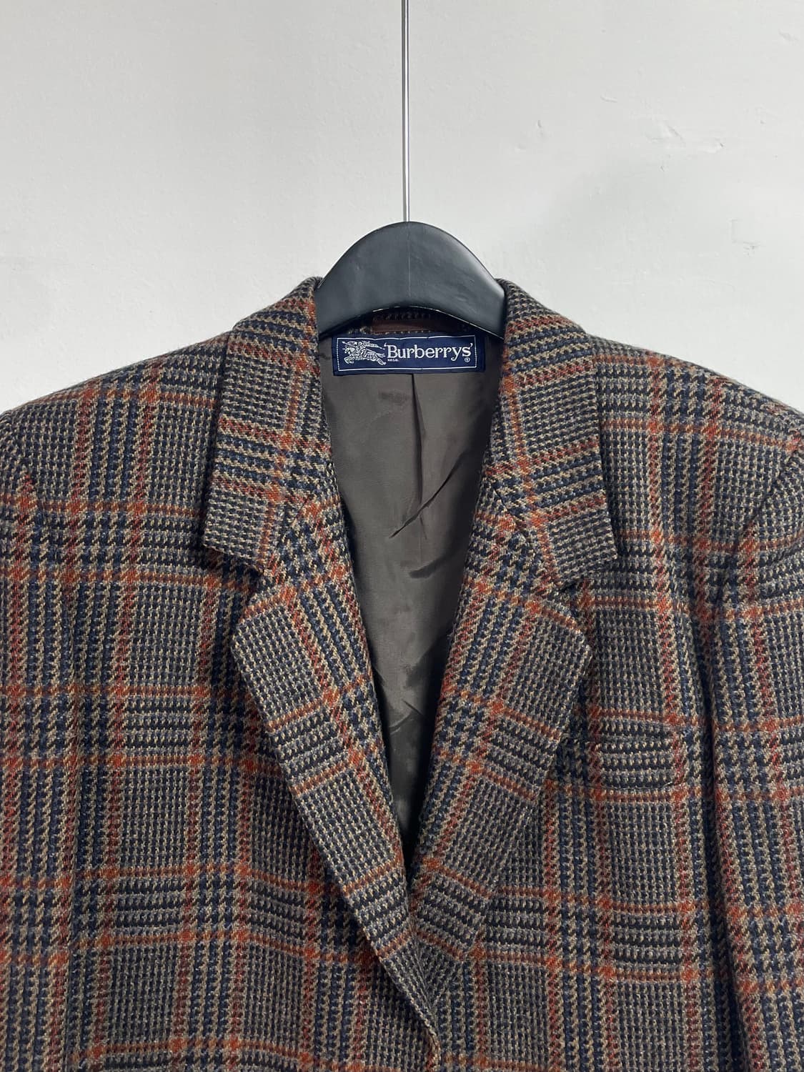 90s 버버리 우먼스 체크 싱글 울 블레이저 (on.525) 상품이미지2