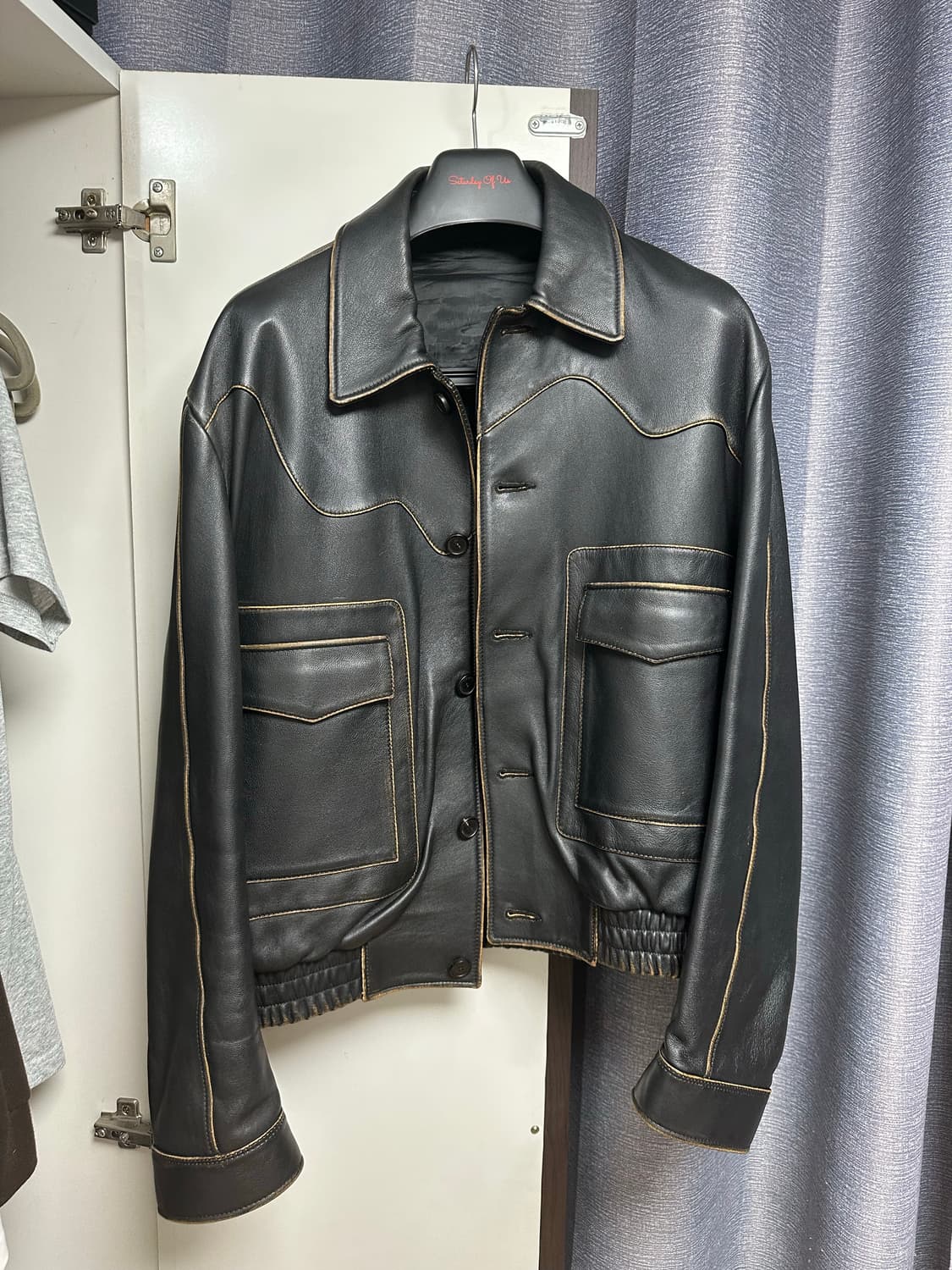 Stu 커버드 레더 자켓 L 상품이미지3