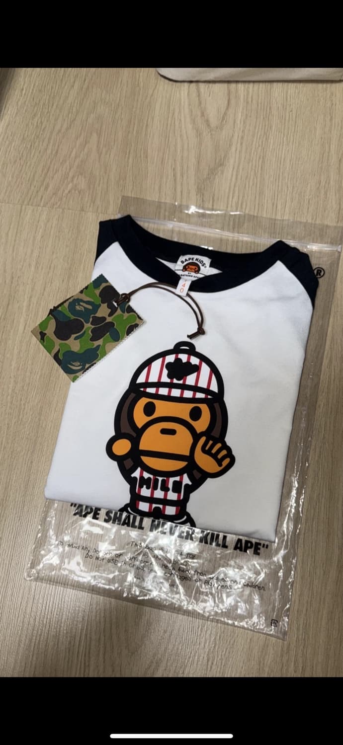 bape 베이프 베이비 마일로 베이스볼 반팔T 상품이미지2