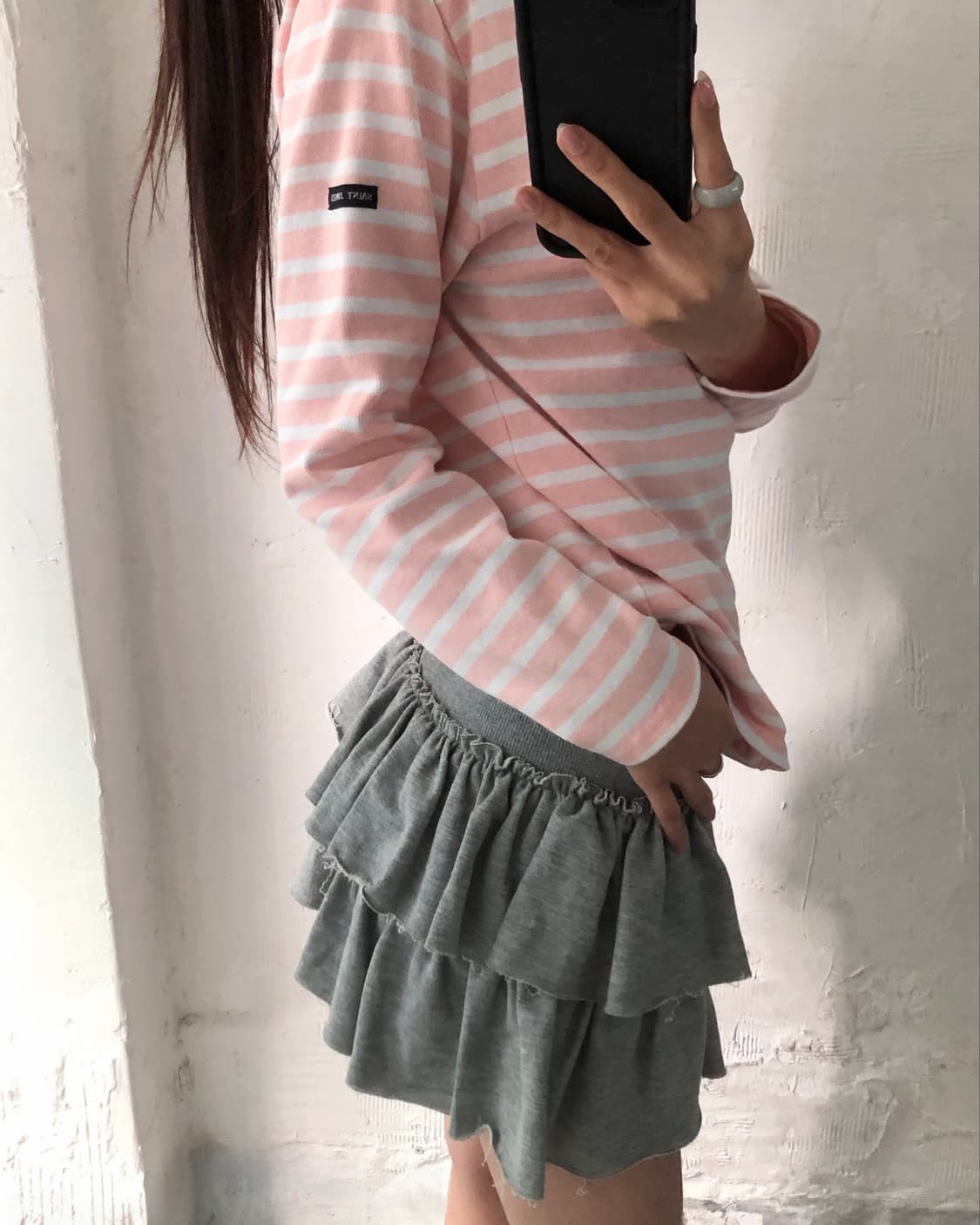 Saint James 세인트 제임스 베이비핑크 단가라 슬리브 상품이미지9