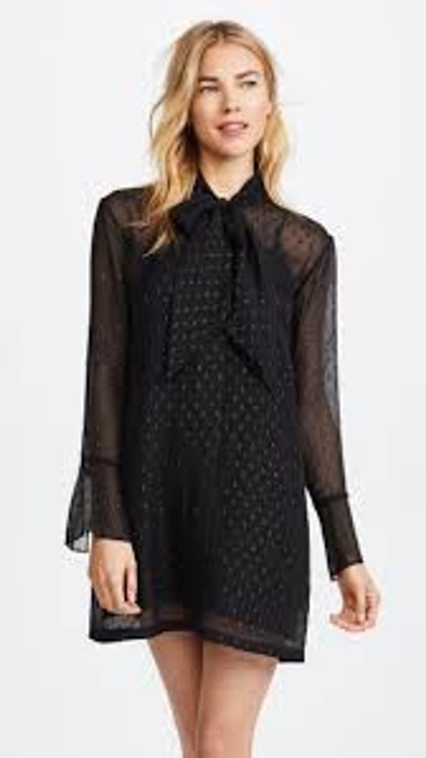 띠어리 메탈릭 실크 스카프 드레스 2사이즈 상품이미지1