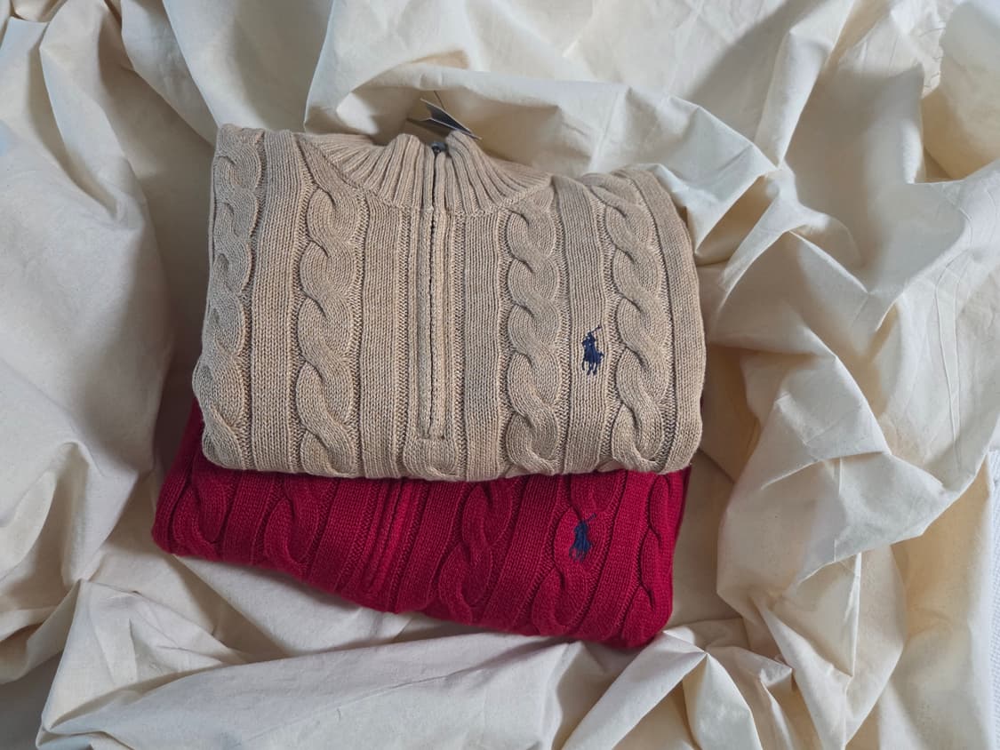 [새상품] 폴로 랄프로렌 하프집업 케이블 니트 스웨터 남성 XL 택달린  상품이미지2