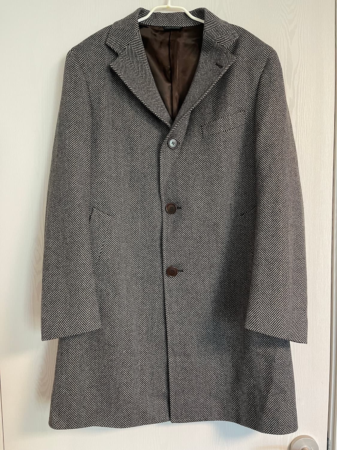 톰볼리니(Tombolini) 남성 헤링본 울,캐시미어 코트 48(100) 상품이미지1