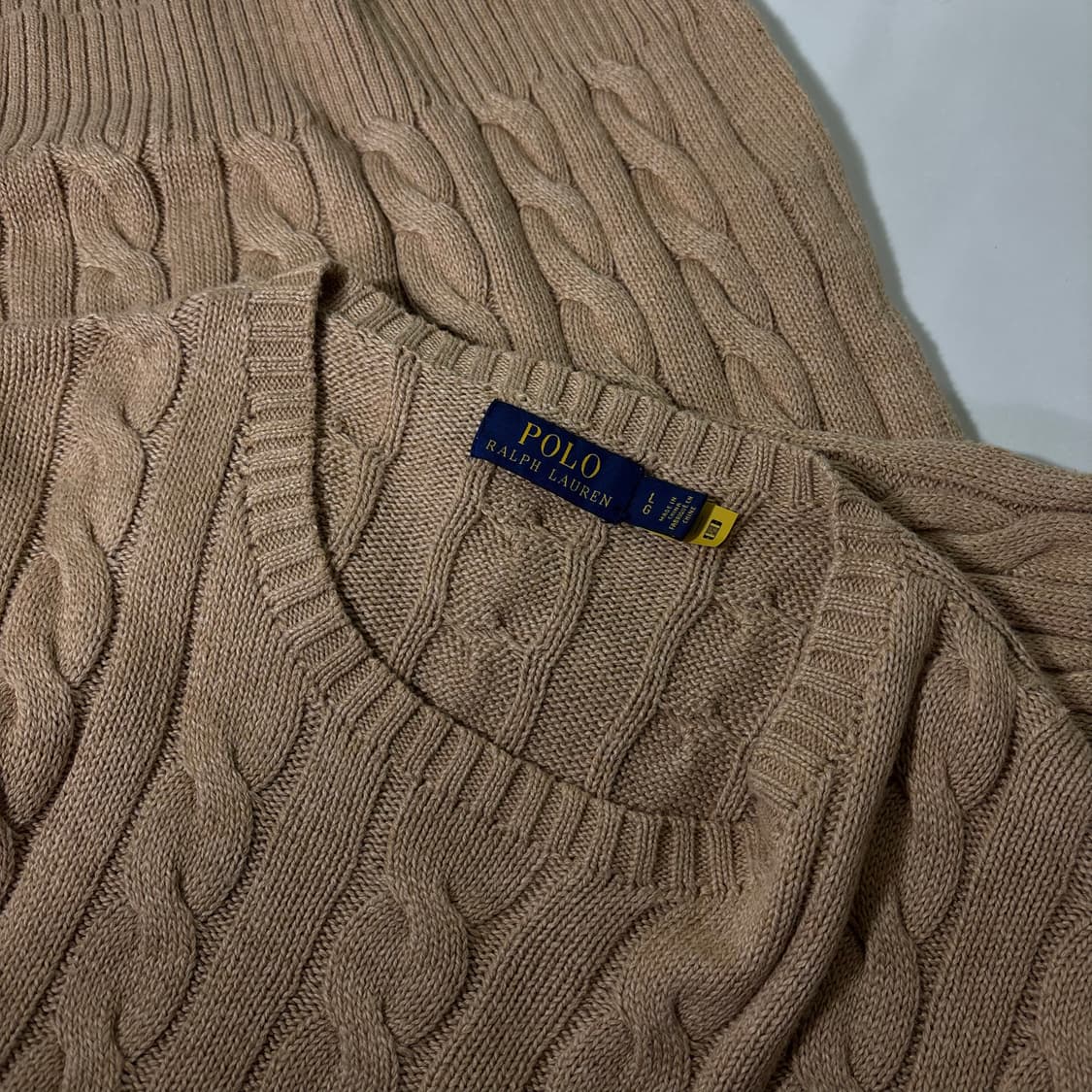L 105 폴로 랄프로렌 베이지 꽈배기니트 상품이미지4