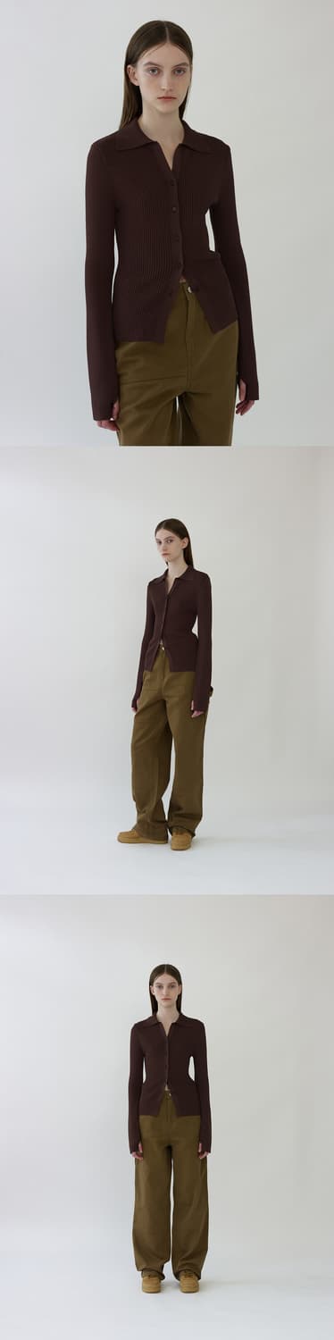 아옵트 OPEN COLLAR CARDIGAN - BROWN 상품이미지3