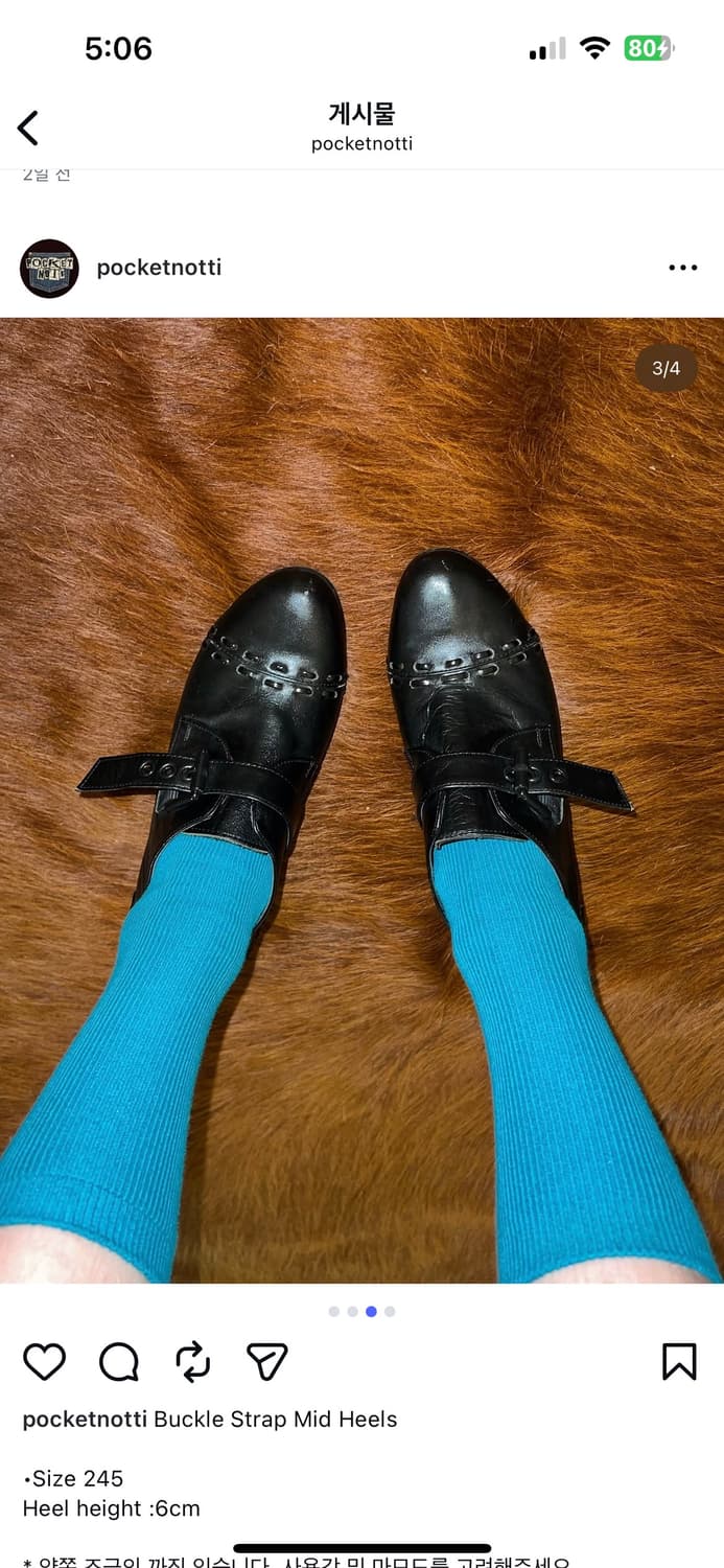 빈티지 버클 스트랩 미드 힐 상품이미지3