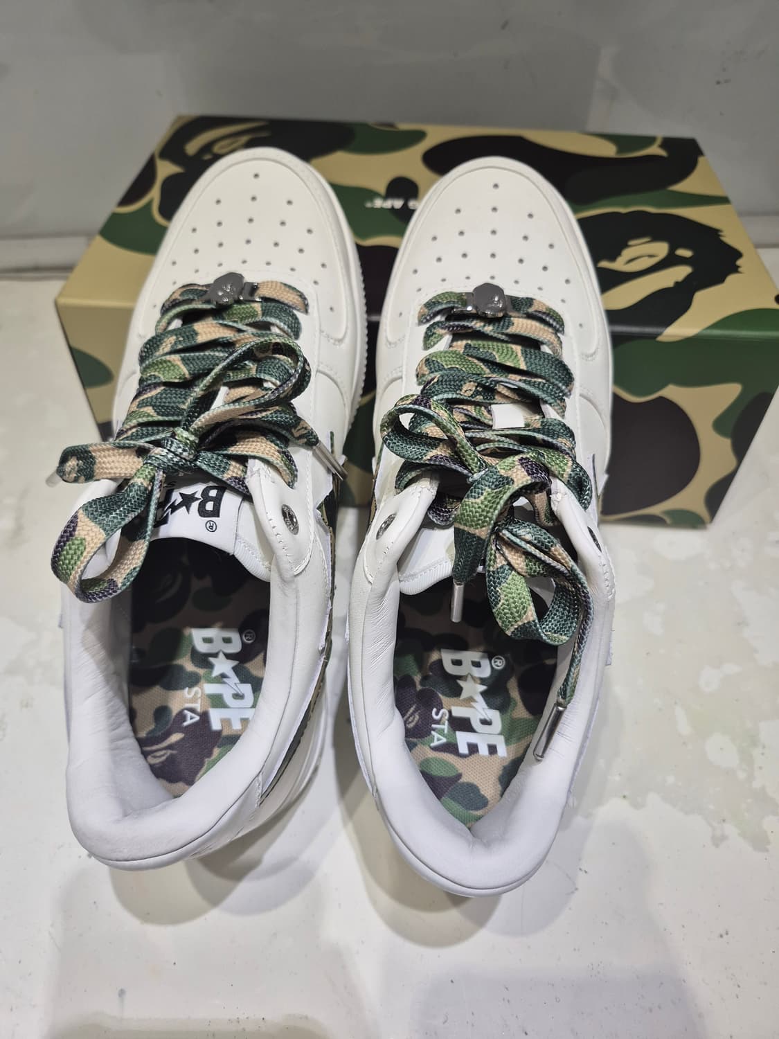 베이프 ABC 카모 베이프 스타 로우 스니커즈 그린 상품이미지1
