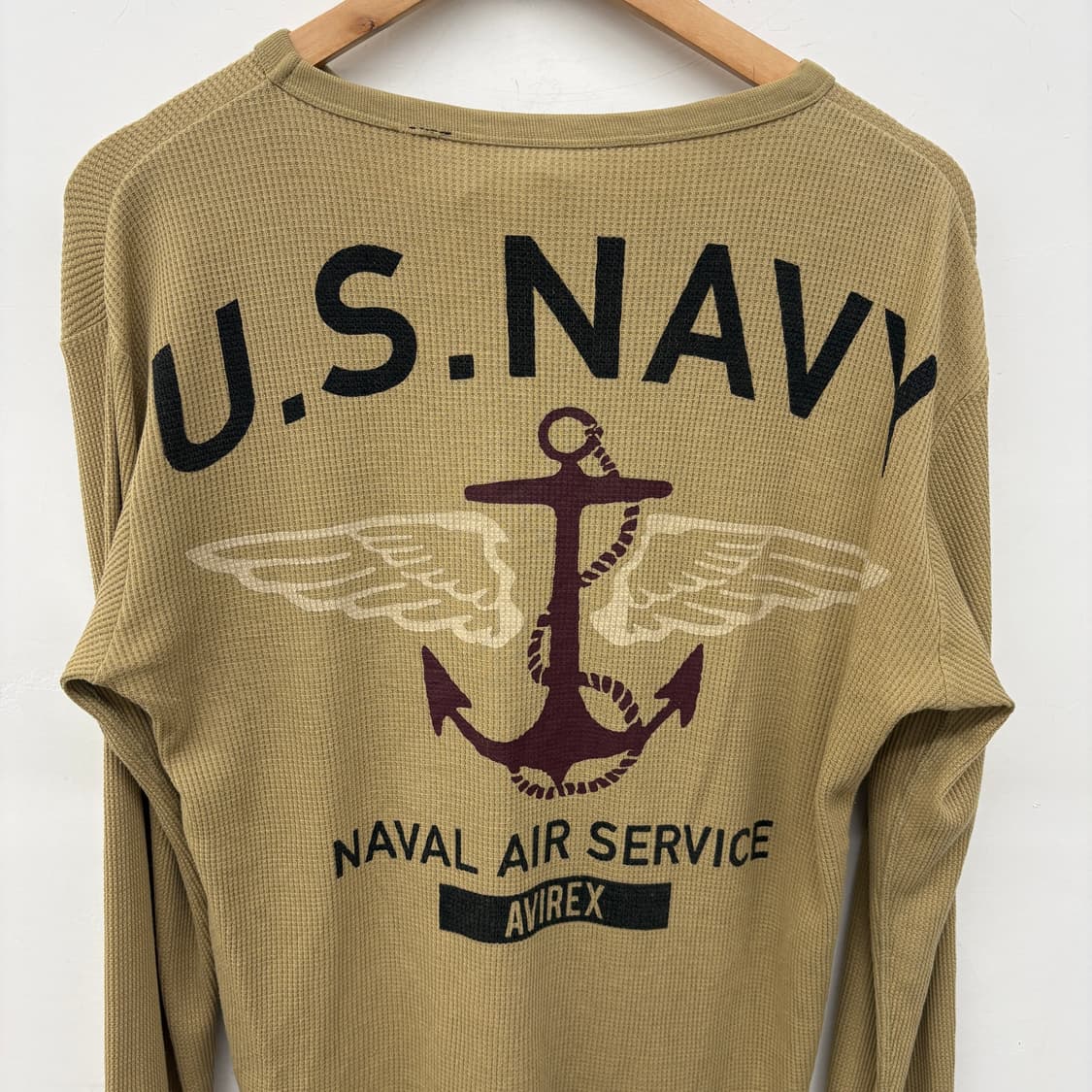 아비렉스 U.S.NAVY 와플 긴팔 티셔츠 남m 상품이미지4