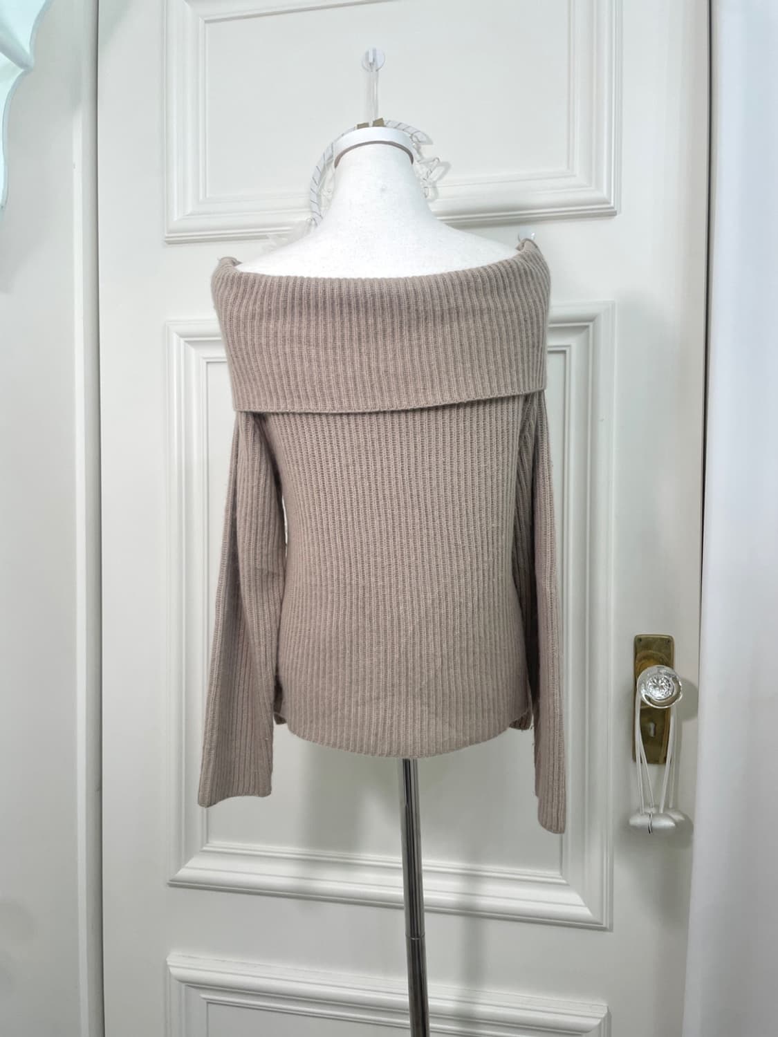 EF-DE pink beige off-shoulder basic rib 상품이미지3