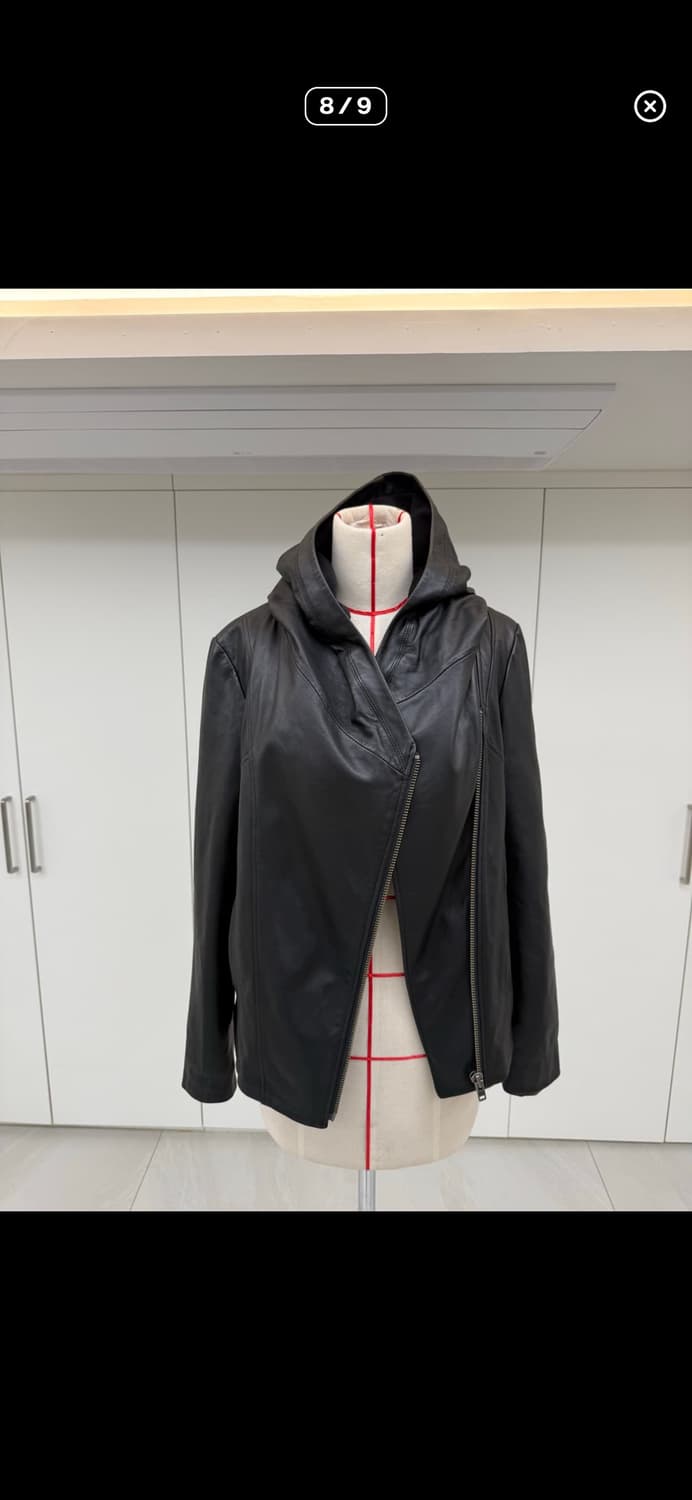 헬무트랭 블랙 양가죽 집업 후드 가죽 자켓 L 상품이미지8