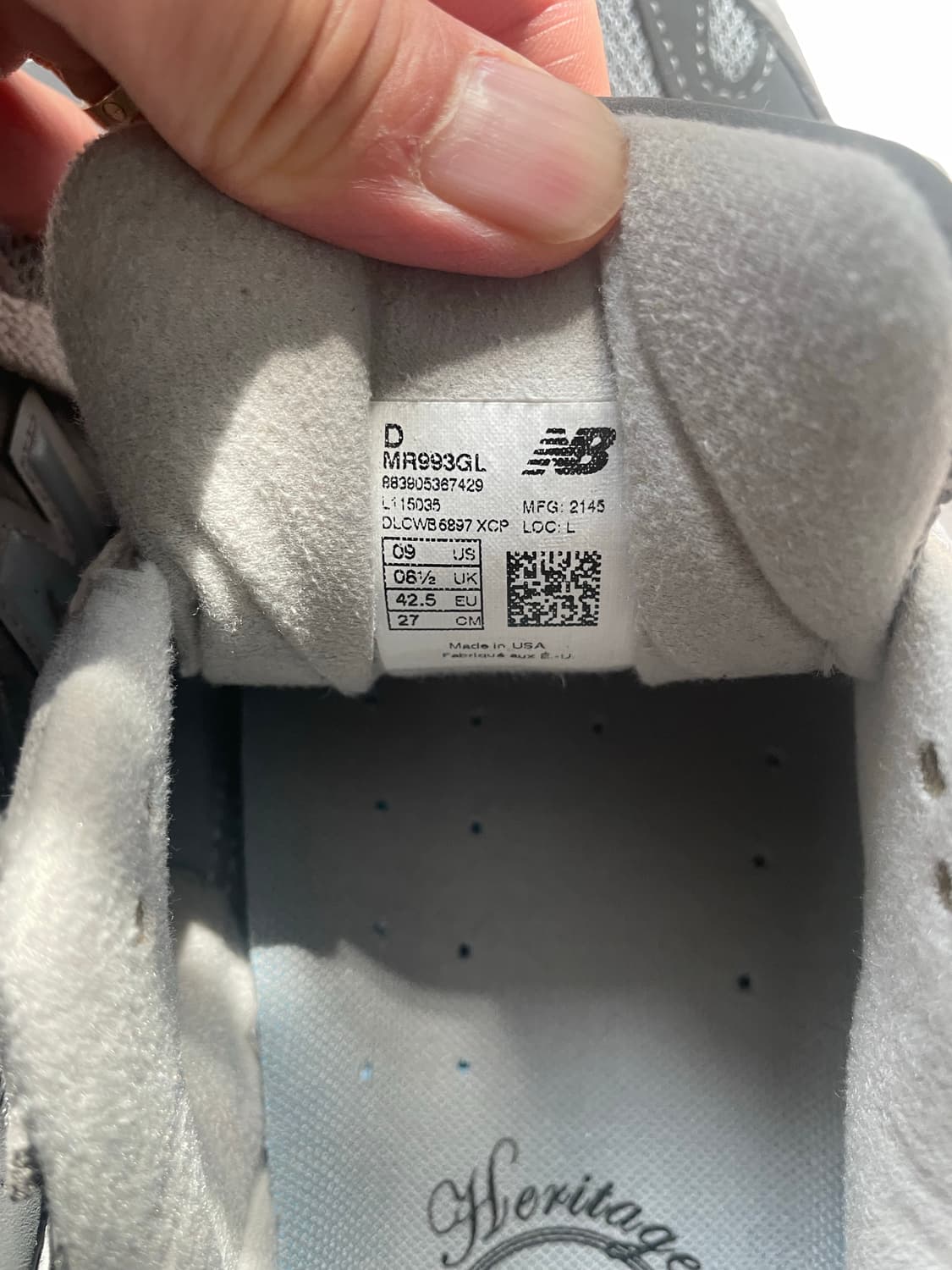 뉴발란스 993 made in usa 그레이 D스탠다드 270Size 상품이미지6
