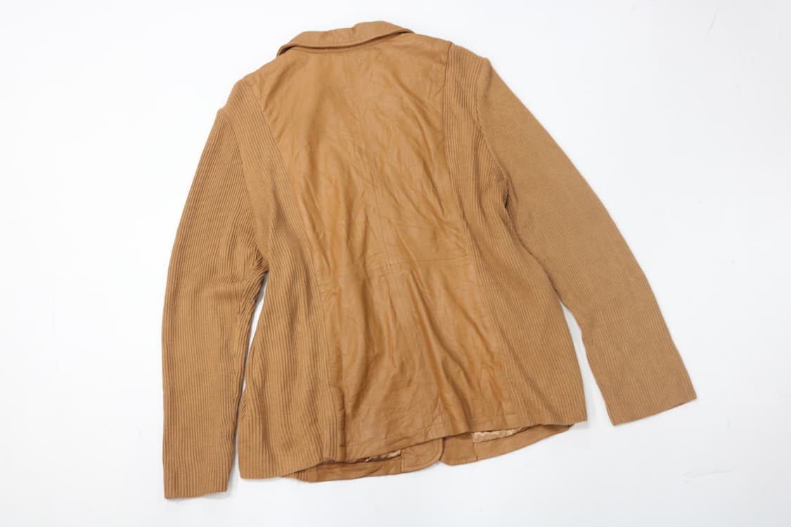 Linea 리네아 빈티지 레더 니트 배색 포켓 자켓 (XL) 상품이미지6