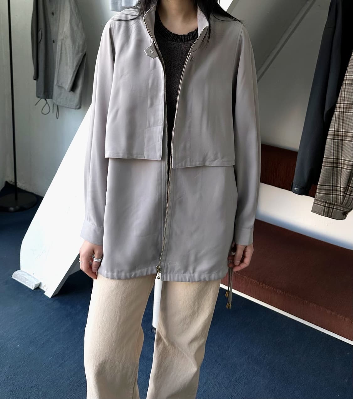Double layer loose mid jacket 상품이미지10