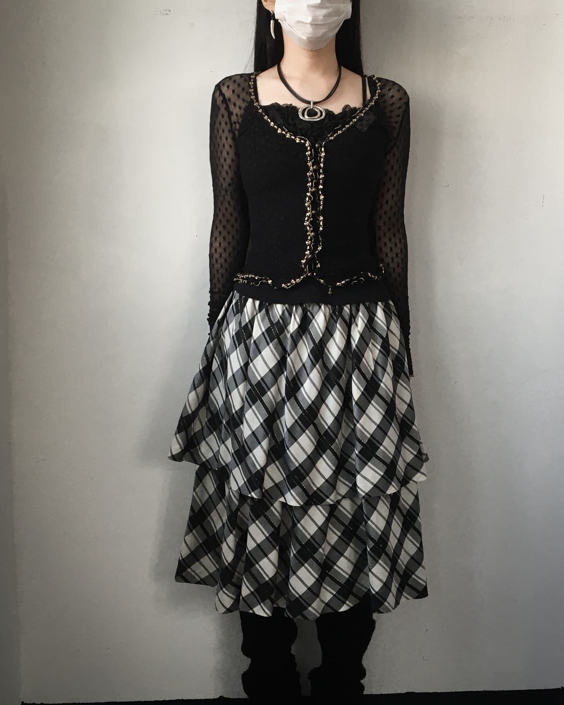 Dot pattern mesh cardigan 상품이미지5