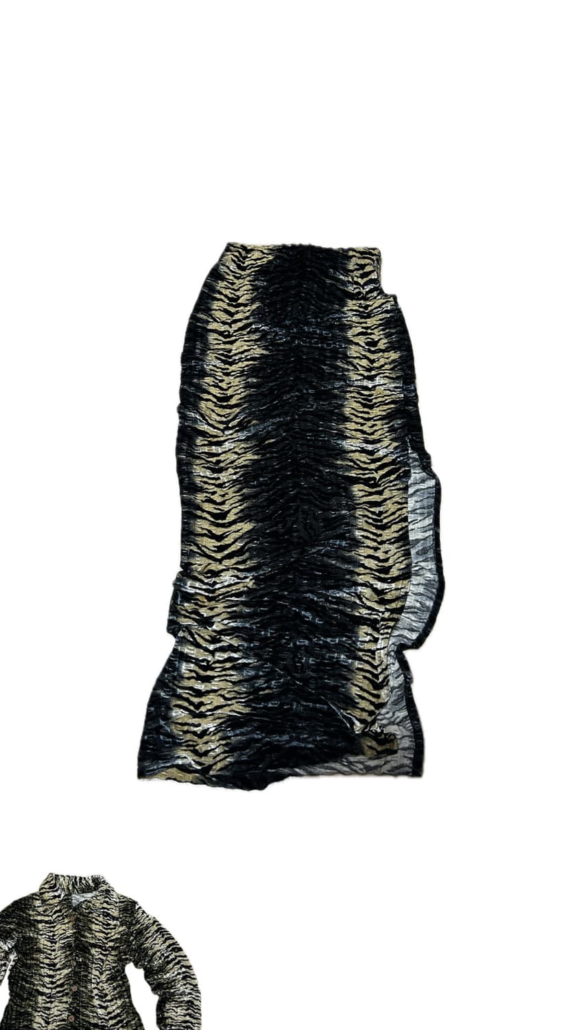 빈티지 지브라 벨벳 셔츠 & 맥시 롱스커트 셋업 상품이미지3