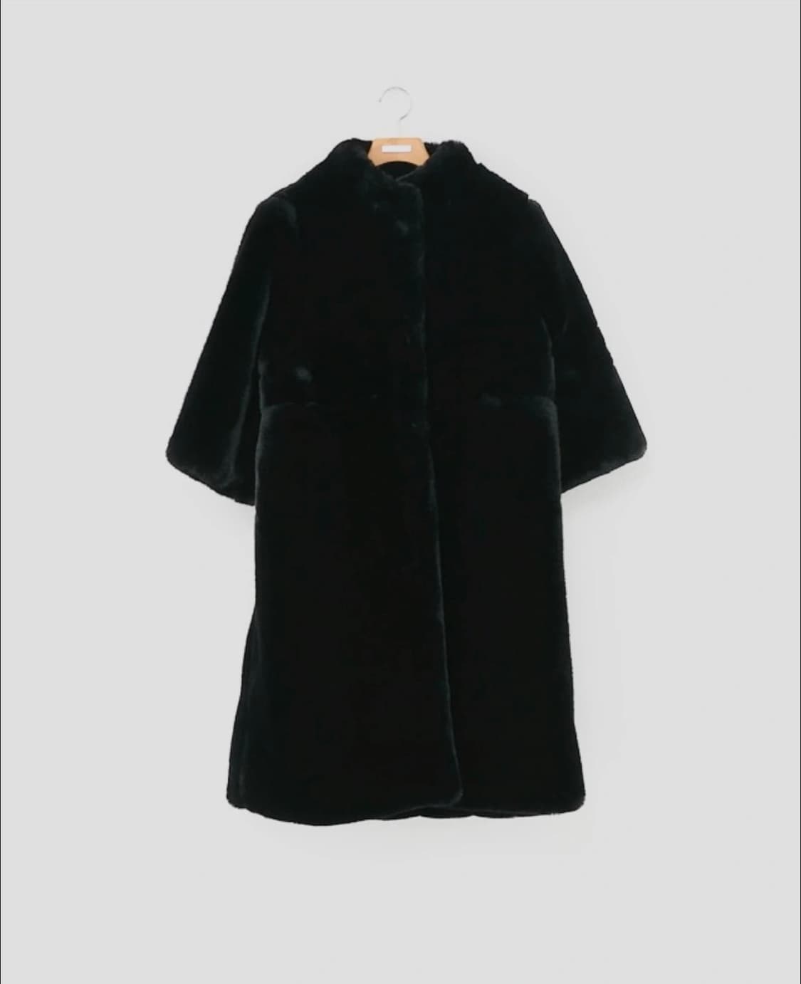 길트프리 GUILTFREE 블랙 에코퍼 코트 상품이미지2