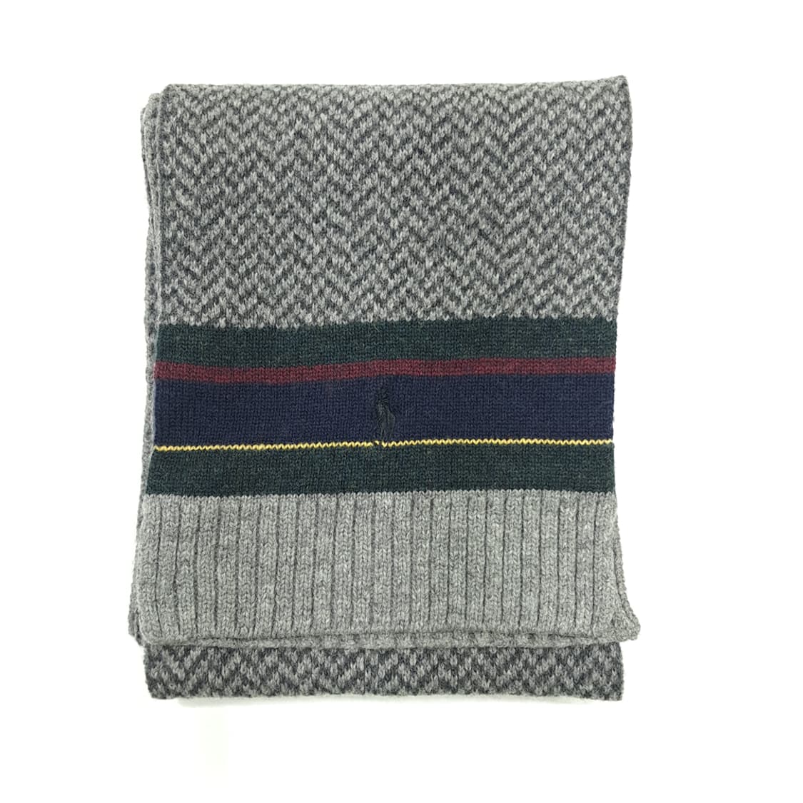 MX151 폴로 랄프로렌 그레이 헤링본 메리노울 니트 목도리 머플러 상품이미지7