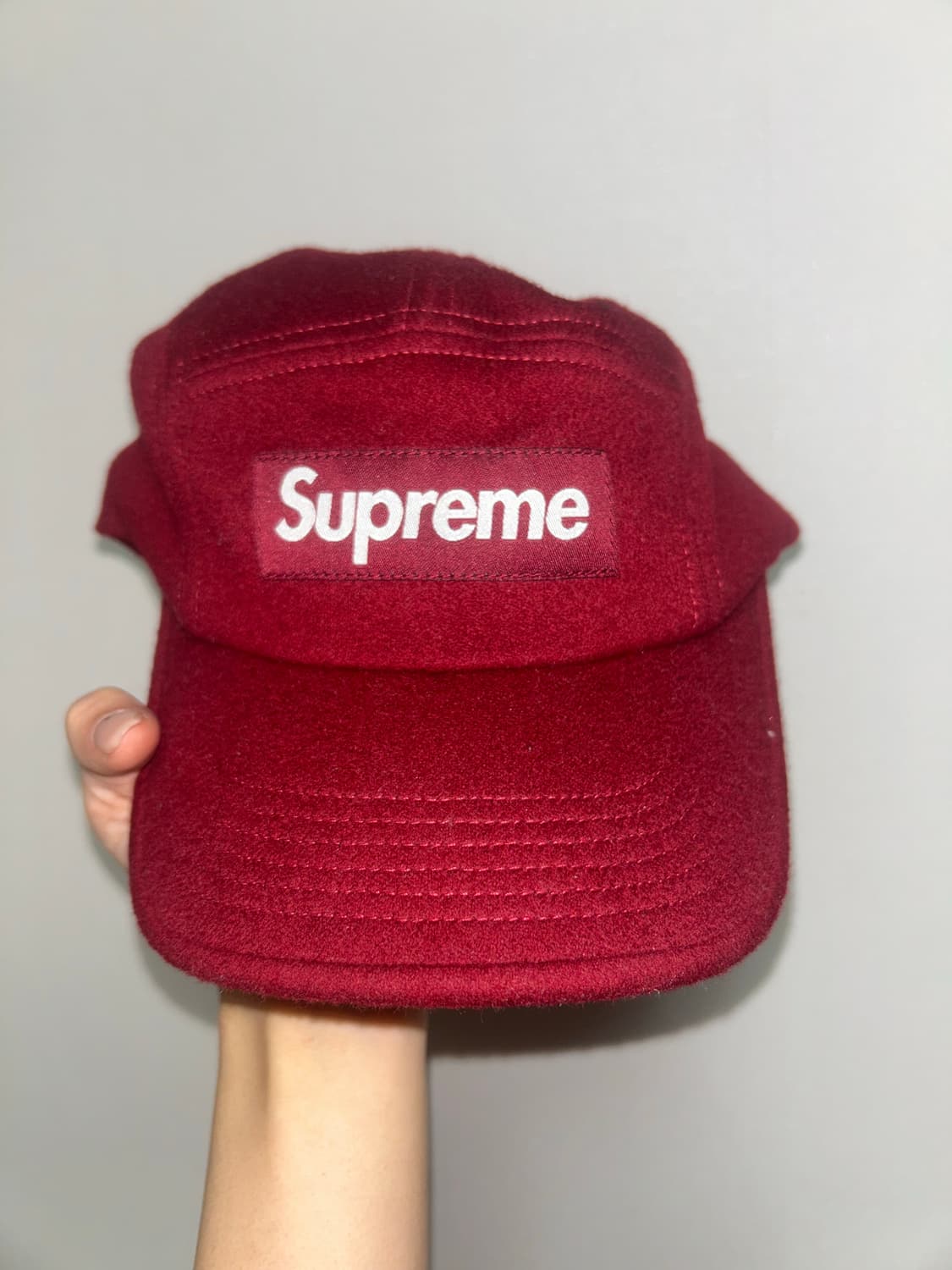 슈프림 울 캠프캡 레드 21FW 상품이미지1