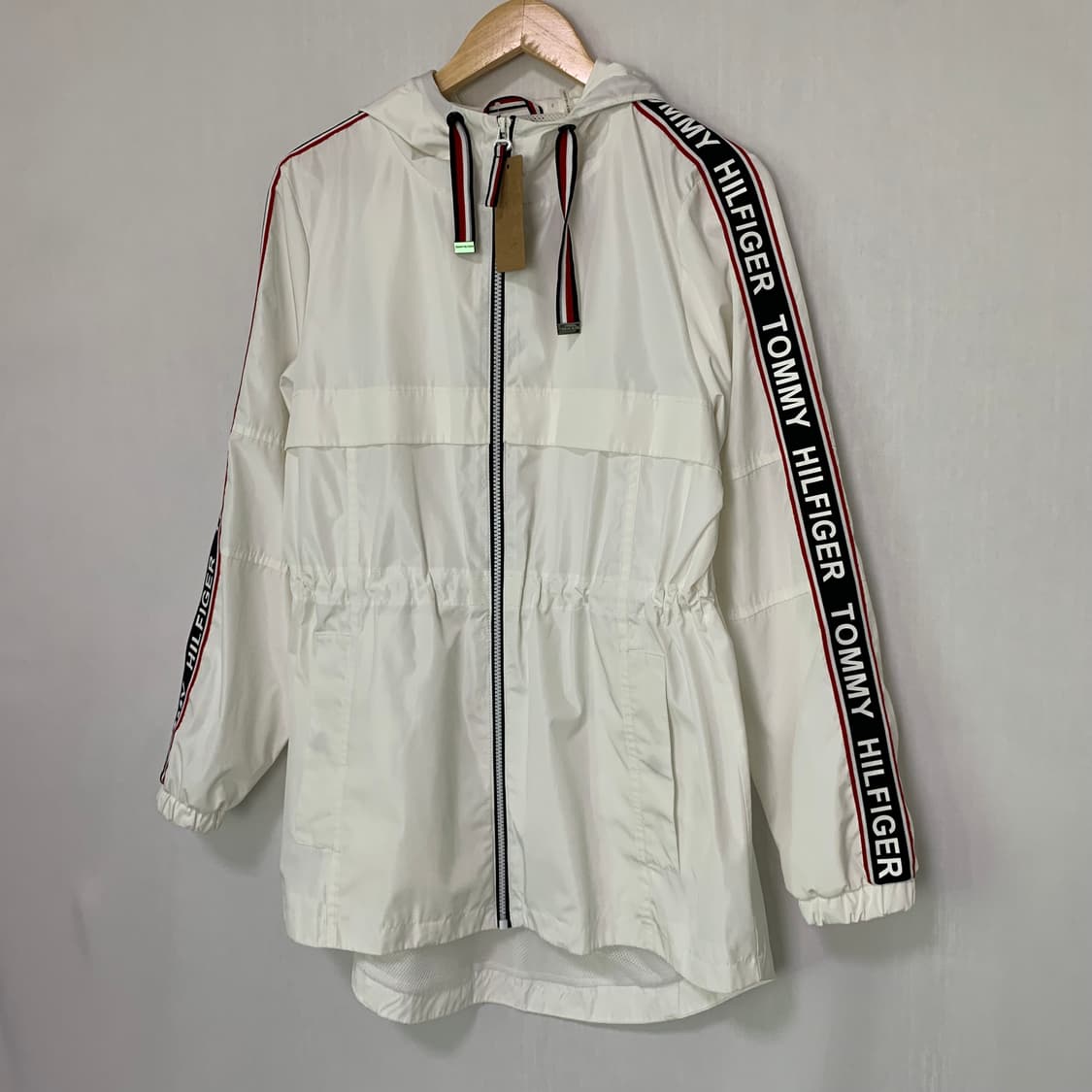 타미힐피거 셔링 화이트 바람막이 후드 자켓 빈티지 고프코어 상품이미지2