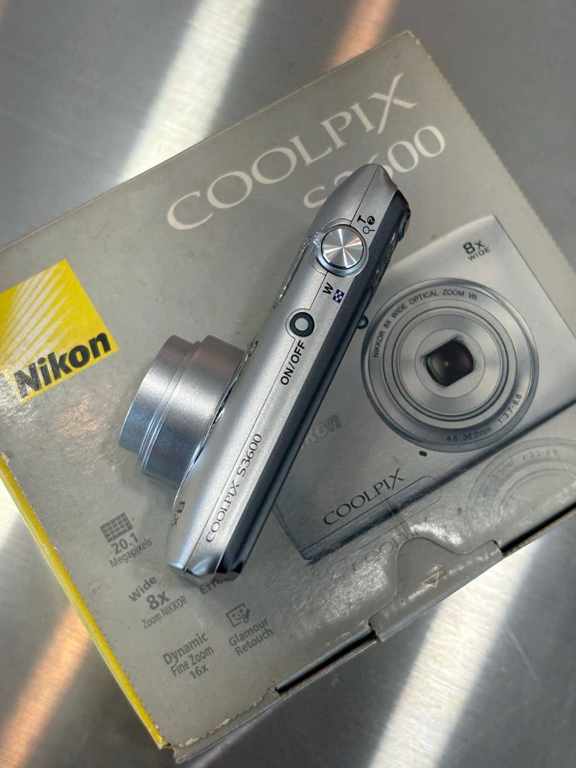 풀박/날짜표시)니콘 쿨픽스 s3600 실버 빈티지디카 상품이미지6