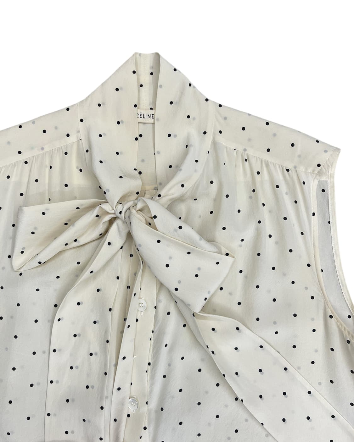 셀린느 by 피비 파일로 도트 타이 실크 블라우스 상품이미지7