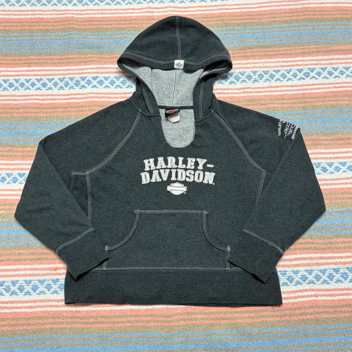 00s 미국 빈티지 할리데이비슨 빅로고 후드티 후드집업 상품이미지1