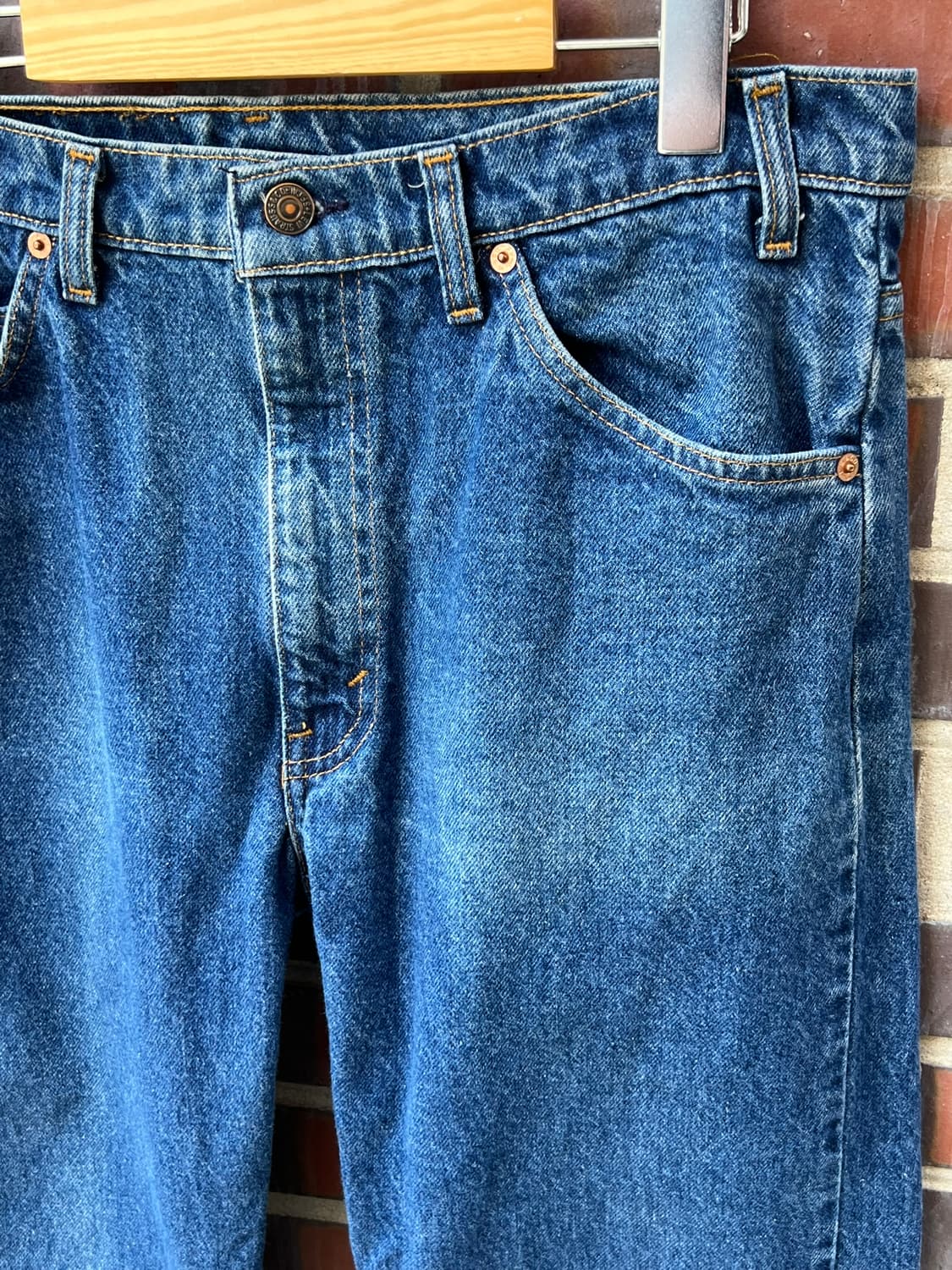 90's [34x30] 리바이스 505 오렌지탭 블루 데님 팬츠 상품이미지2