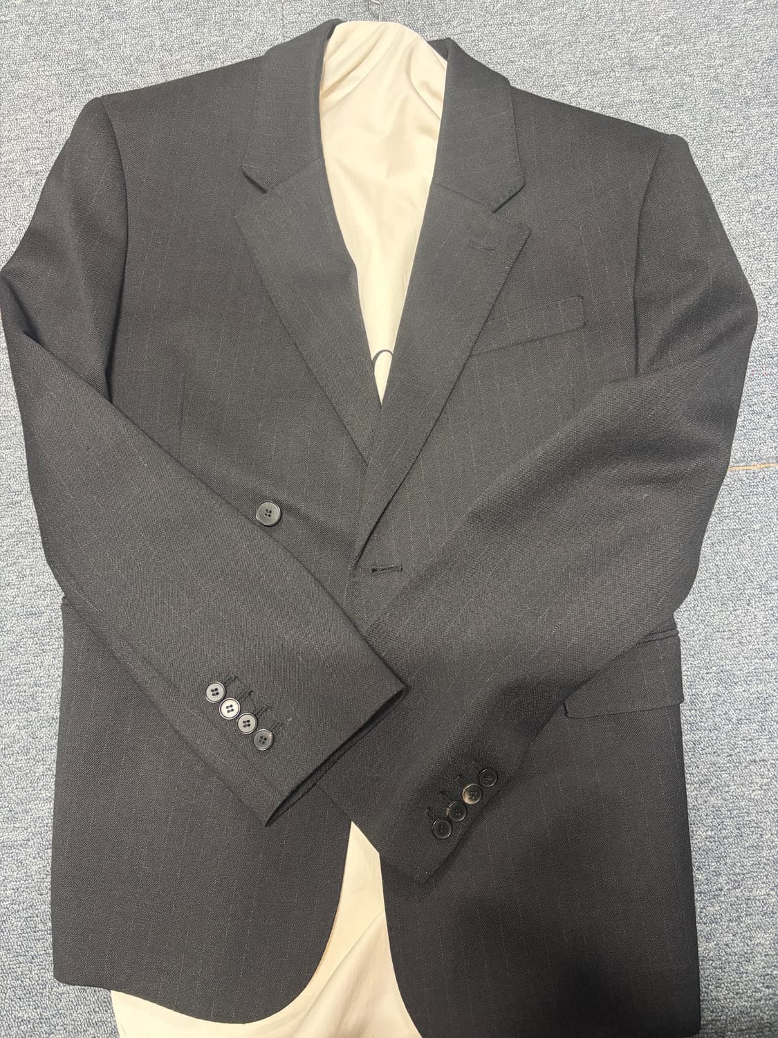 엘무드 엘 클래식 테일러드 울 스트라이프 블레이저 차콜 44 상품이미지2