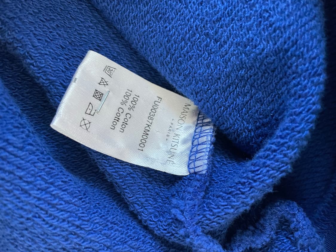 메종키츠네 폭스헤드 빅로고 펠트 맨투맨 스웻셔츠 블루 M 상품이미지5