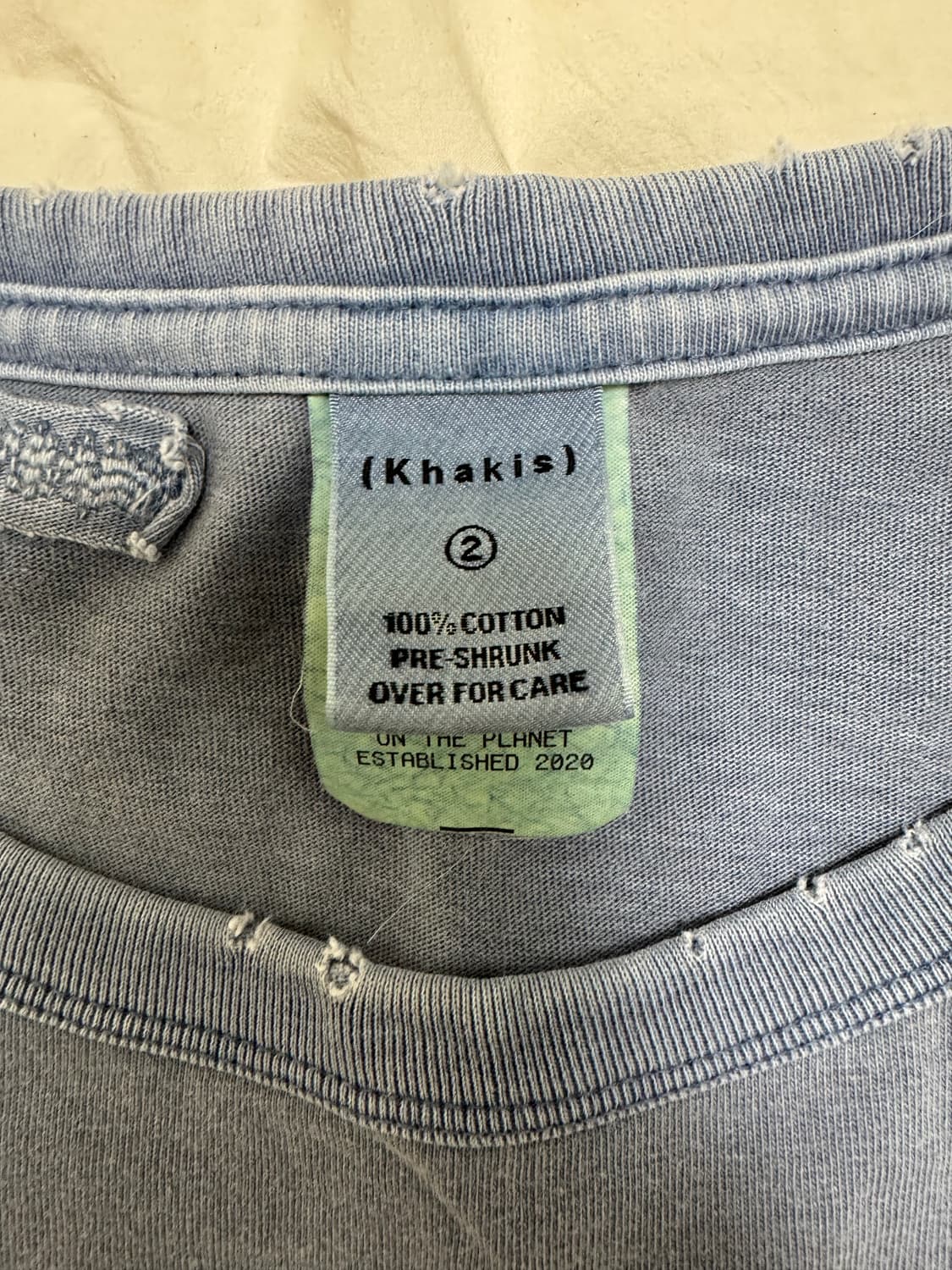 카키스 O.D 리페어드 티셔츠 Faded Navy 2 size 상품이미지3