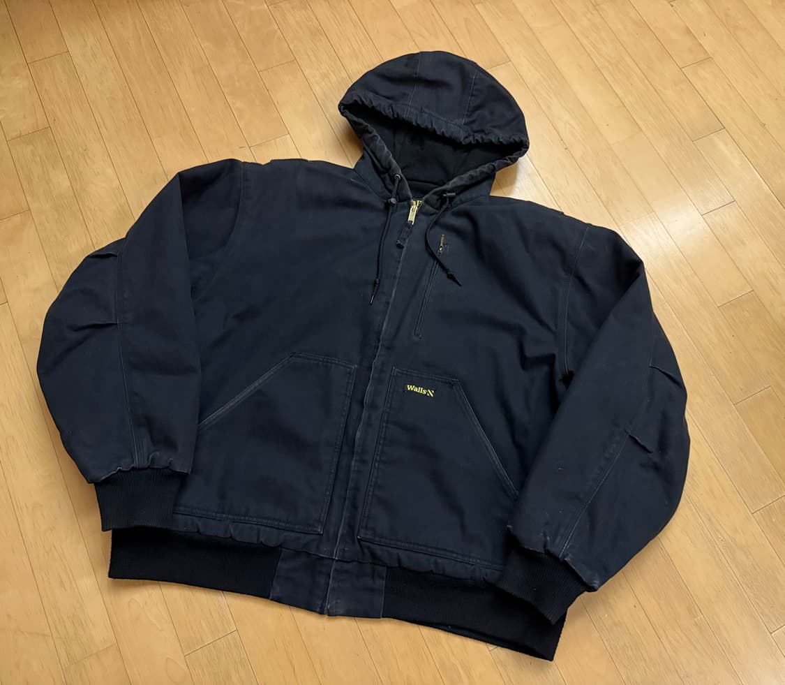 [Walls] 블랙 캔버스 후드 워크 자켓 (칼하트 엑티브맛) 상품이미지1