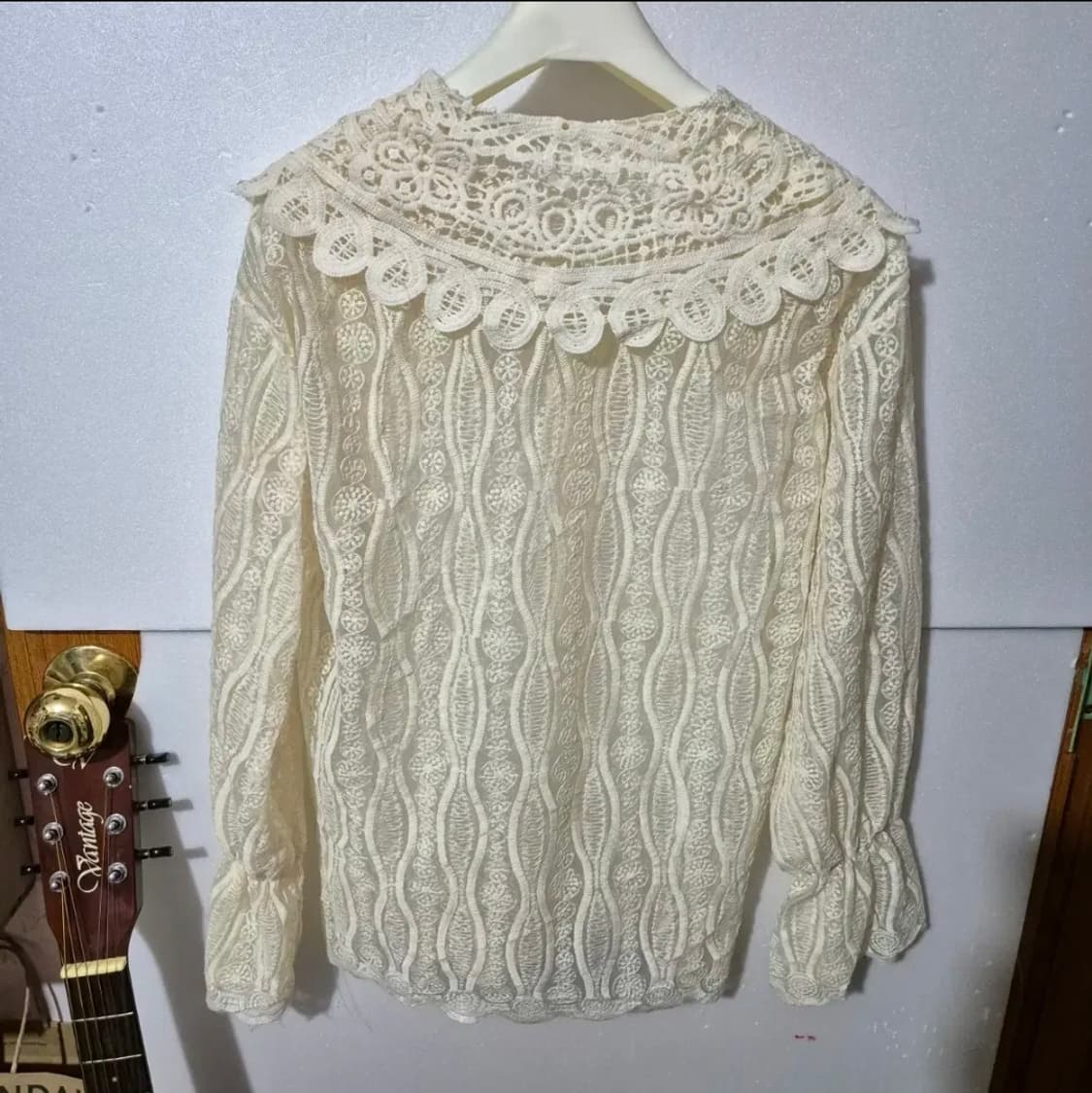 335 ) 자수 진주 시스루 고급 가디건 셔츠 4계절 최상급 상품이미지4