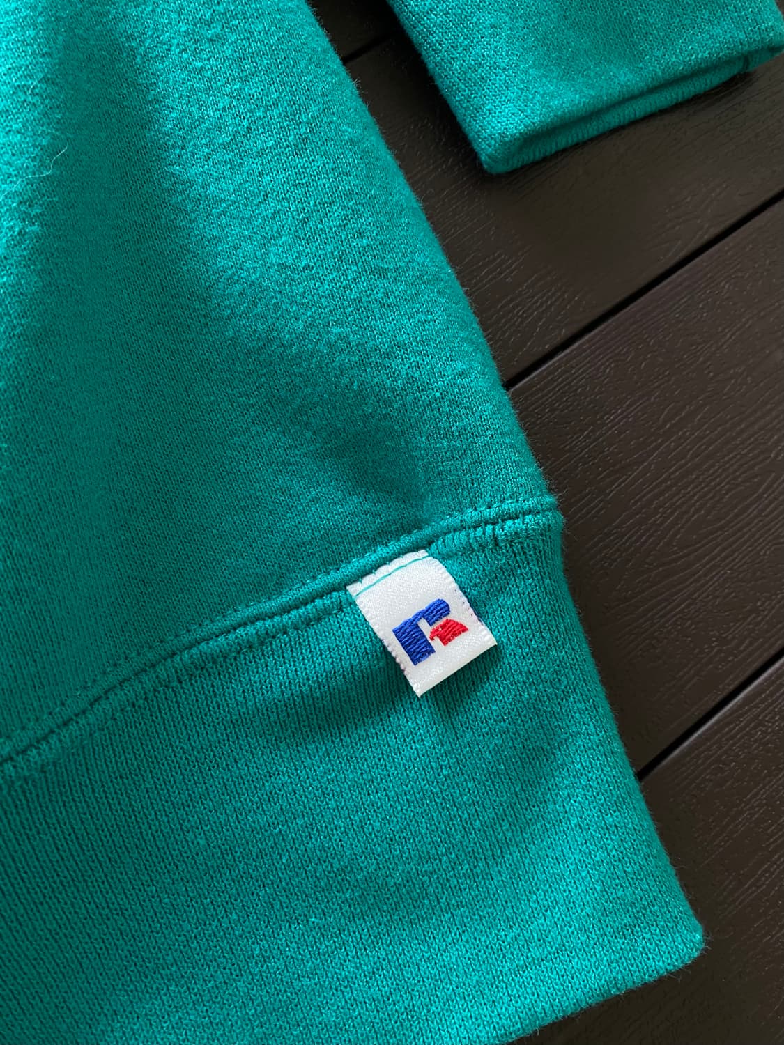 (XL) 90s 빈티지 러셀 스웻셔츠 틸그린 USA 상품이미지4