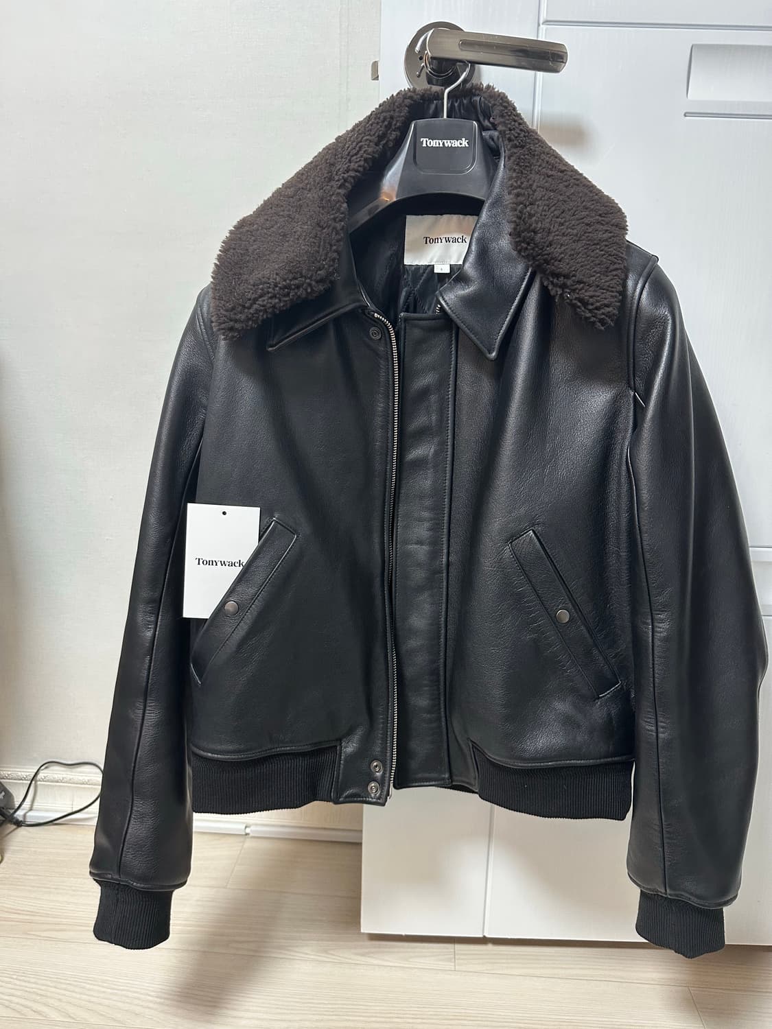 [L]토니웩 시어링 카라 레더 봄버 자켓 주우재착용 상품이미지3