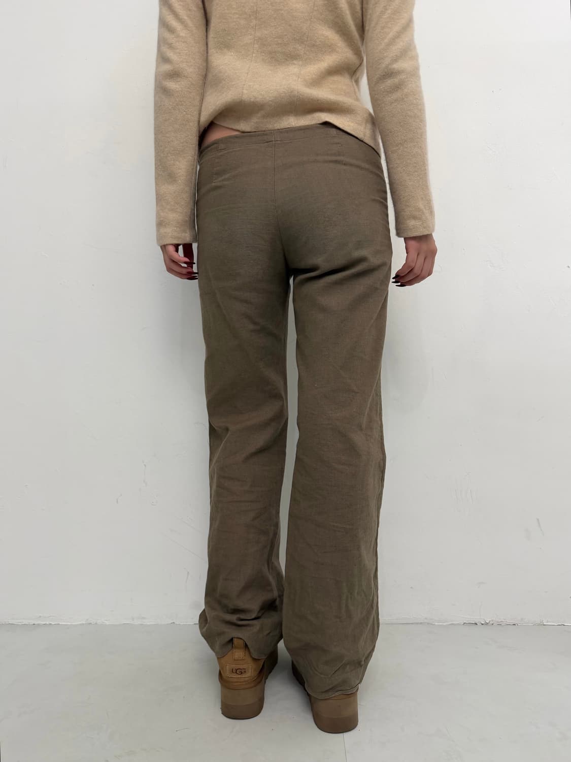 에고이스트 카키 코튼 슬랙스 상품이미지3