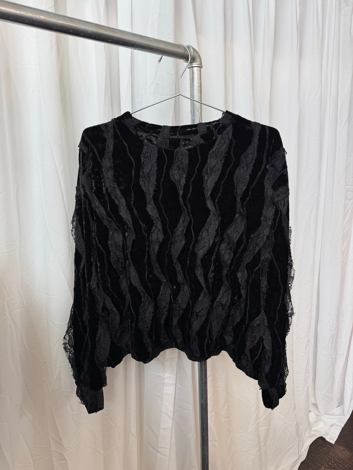 빈티지 벨벳 레이스 탑 상품이미지1