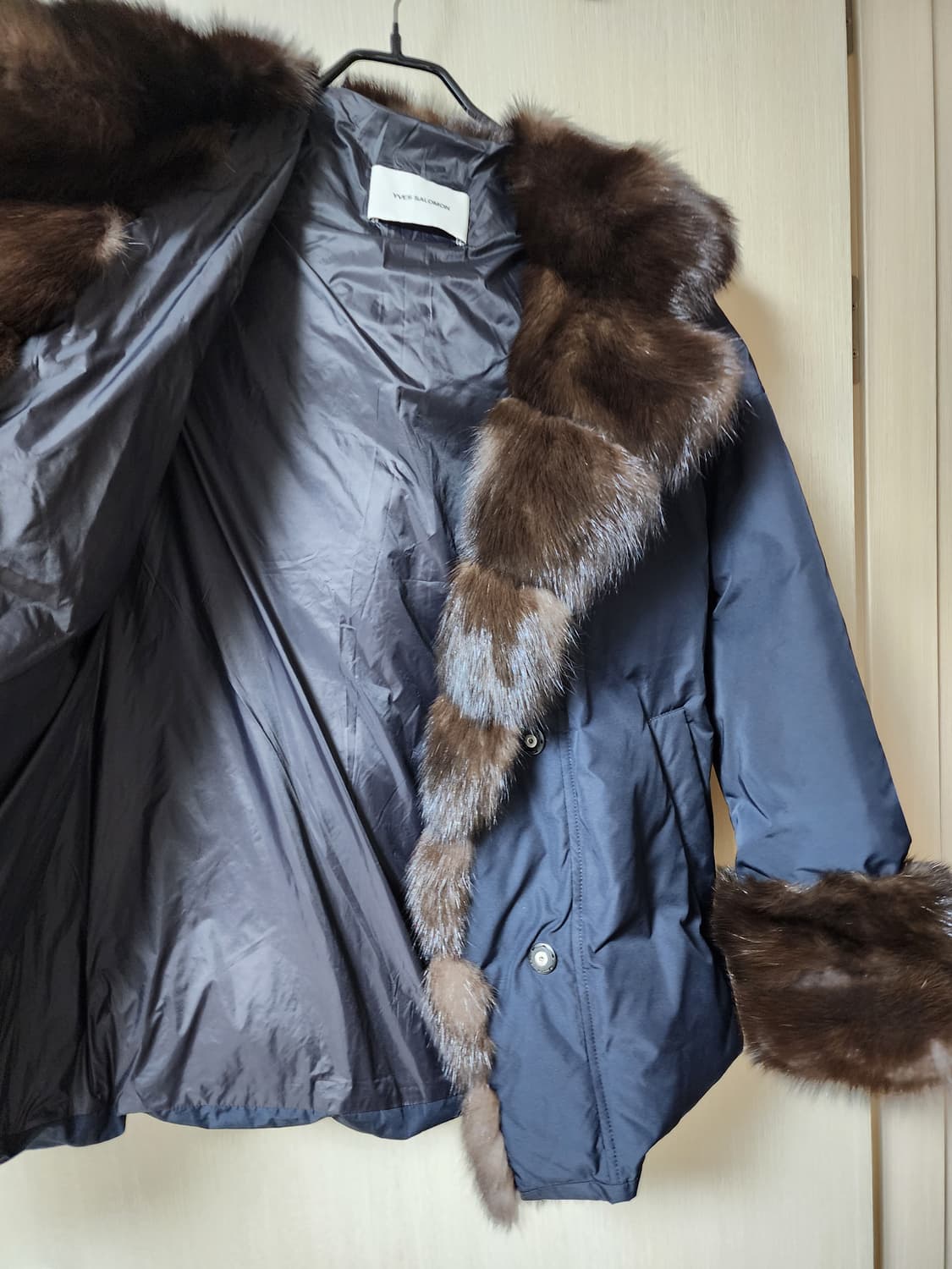 (23년) 이브살로몬 세이블 밍크 퍼 트리밍 패딩 코트 55 상품이미지5