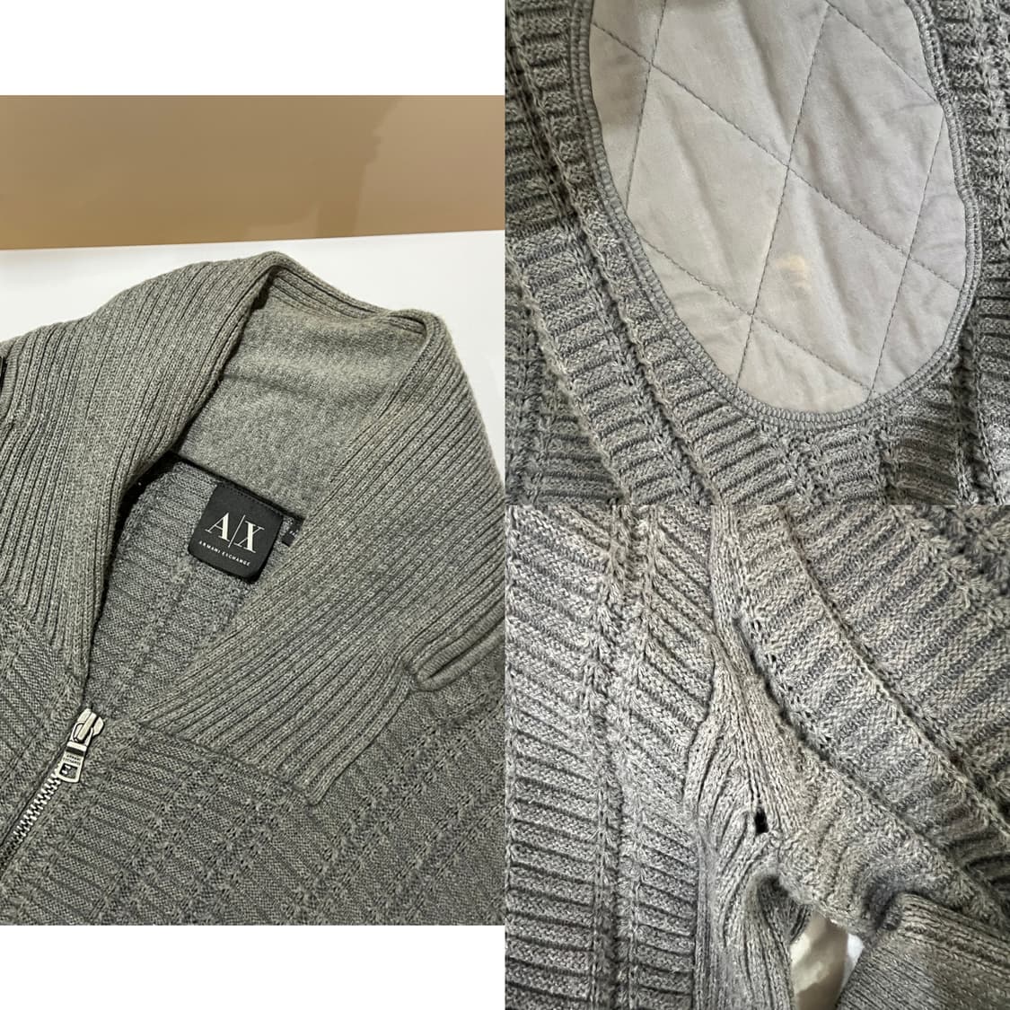 Armani exchange(아르마니 익스체인지) 숄카라 니트 집업 상품이미지10