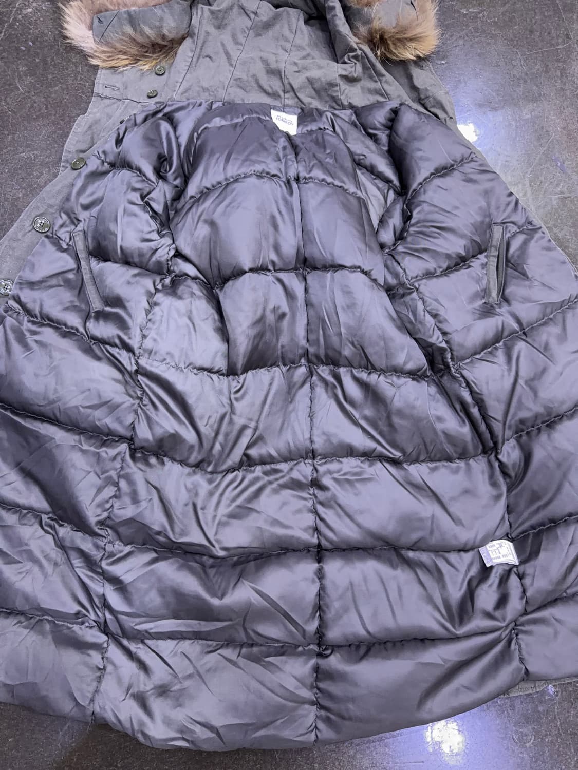 스튜디오 톰보이 라쿤 퍼 덕다운 롱 야상 자켓 점퍼 80 상품이미지9