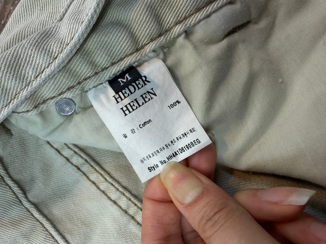 헤더헬렌 리페어 카고 팬츠 베이지 M 상품이미지8