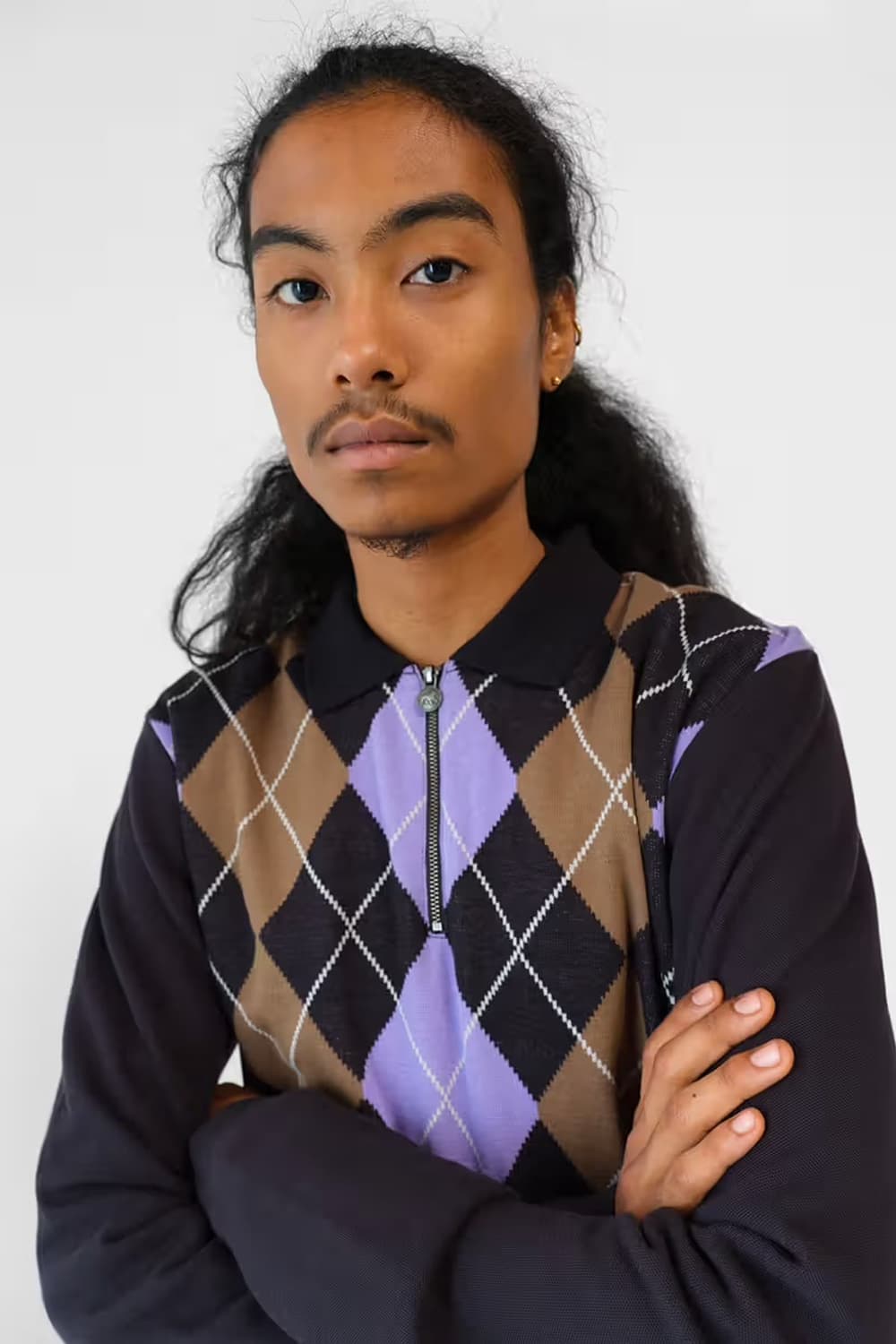 스투시 아가일 집 폴로 M사이즈 상품이미지1