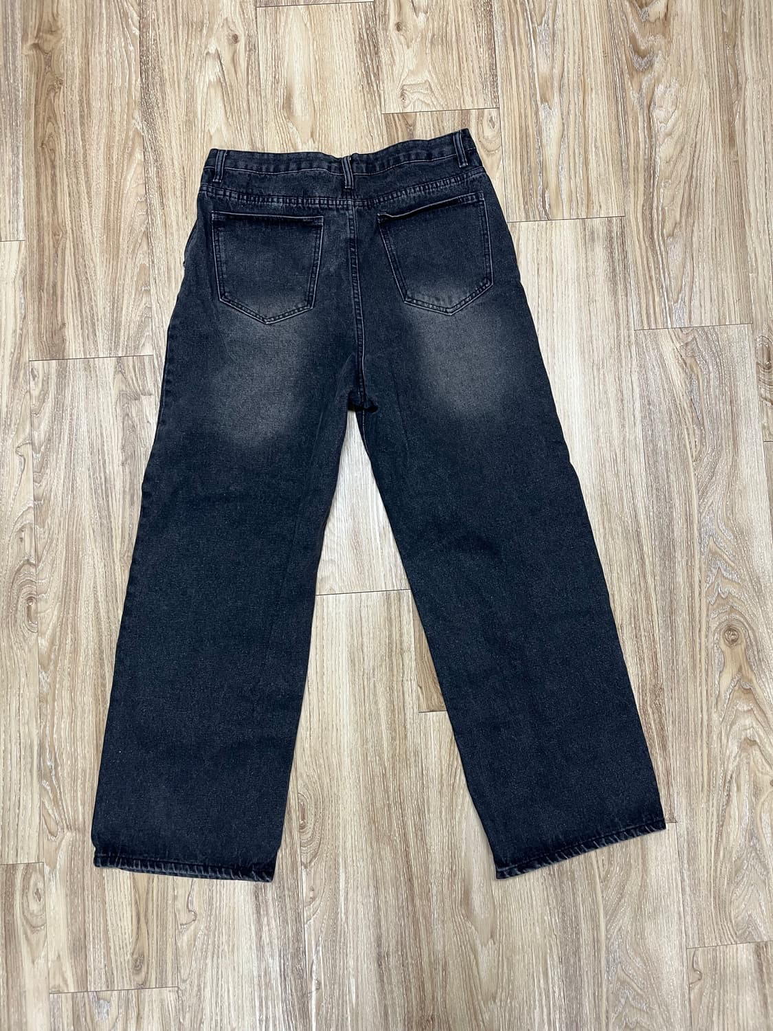 트릴리온 핀턱 와이드 흑청바지 34 상품이미지3