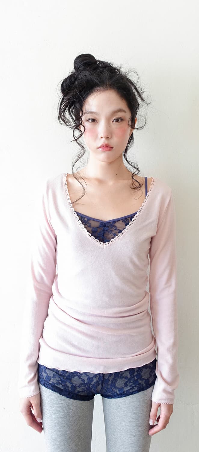샵페어리 아이리스 롱 탑 핑크 iris long top (pink) 상품이미지1