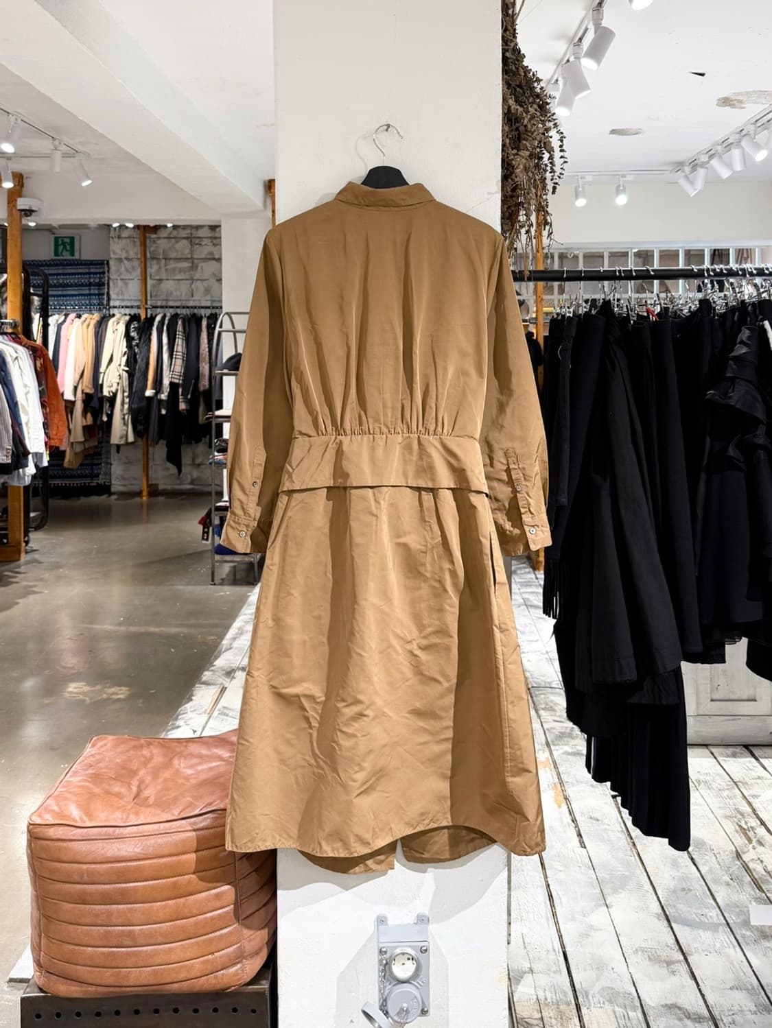 질샌더 카멜 레이어드 셔츠 원피스 상품이미지4