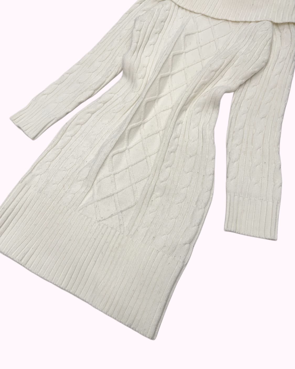 GLACIER ivory cable off-shoulder dress 상품이미지2
