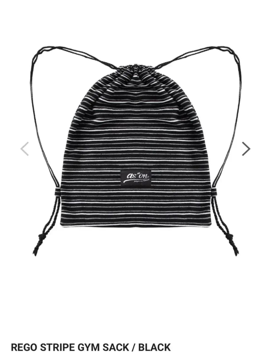 애즈온 짐색 가방/ REGO STRIPE GYM SACK BLACK 상품이미지1