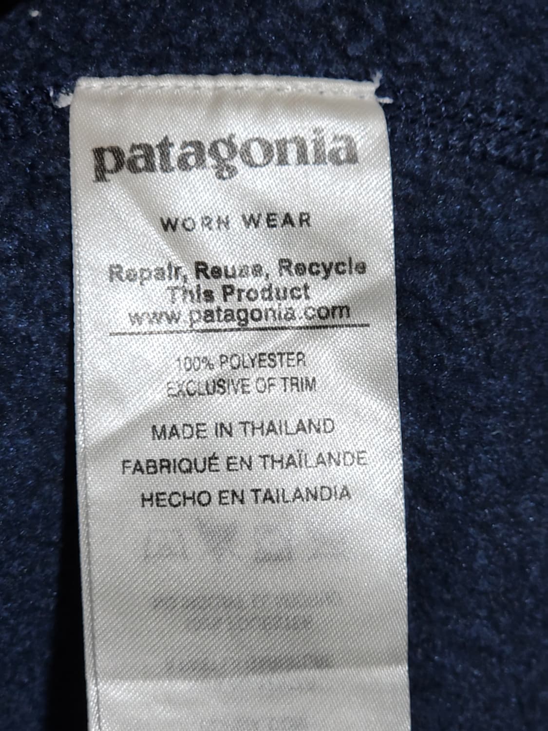 (L) 파타고니아 반집업 티셔츠 네이비 기모 긴팔티 등산복  상품이미지5