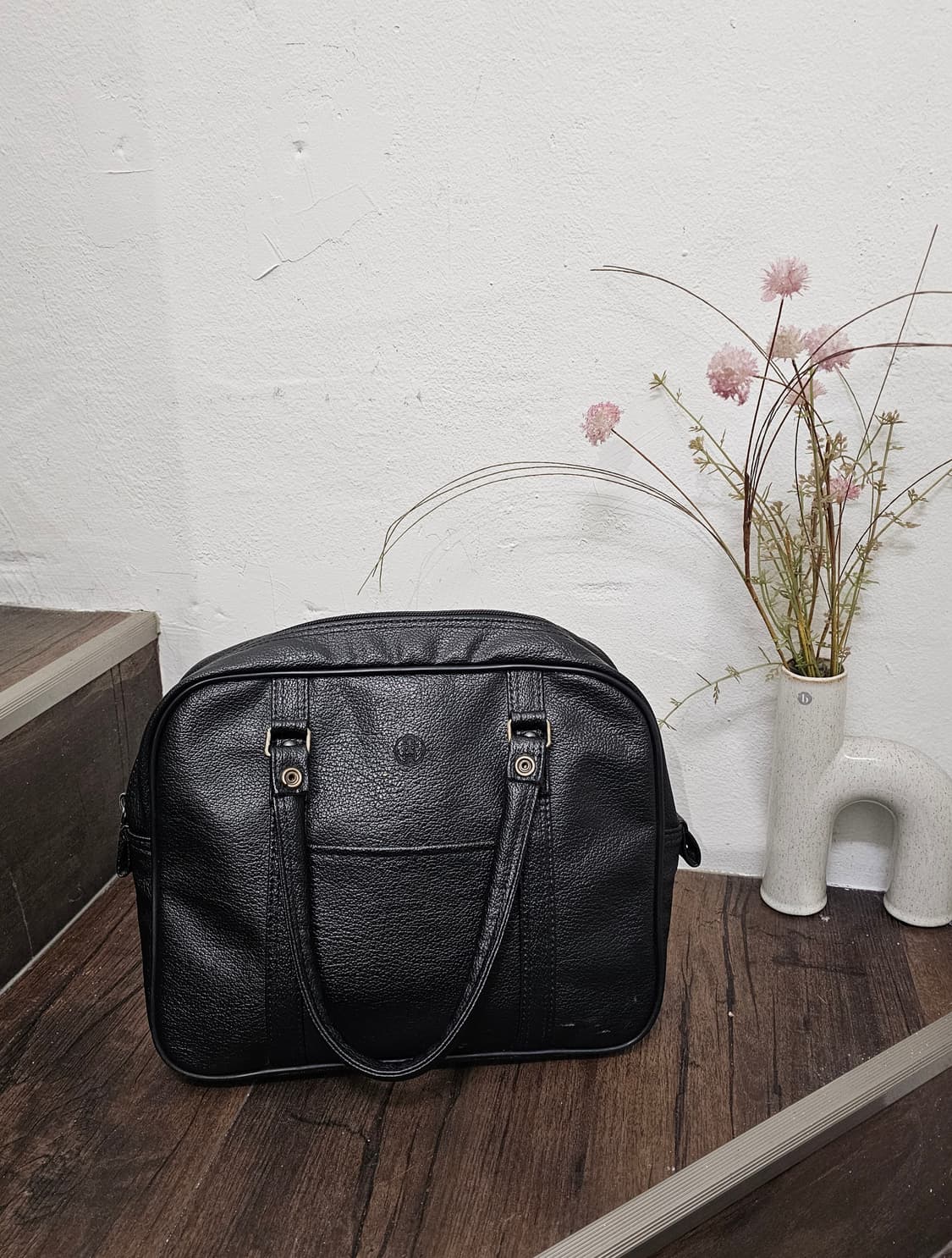 Maruem 블랙 레더 토트백 상품이미지1