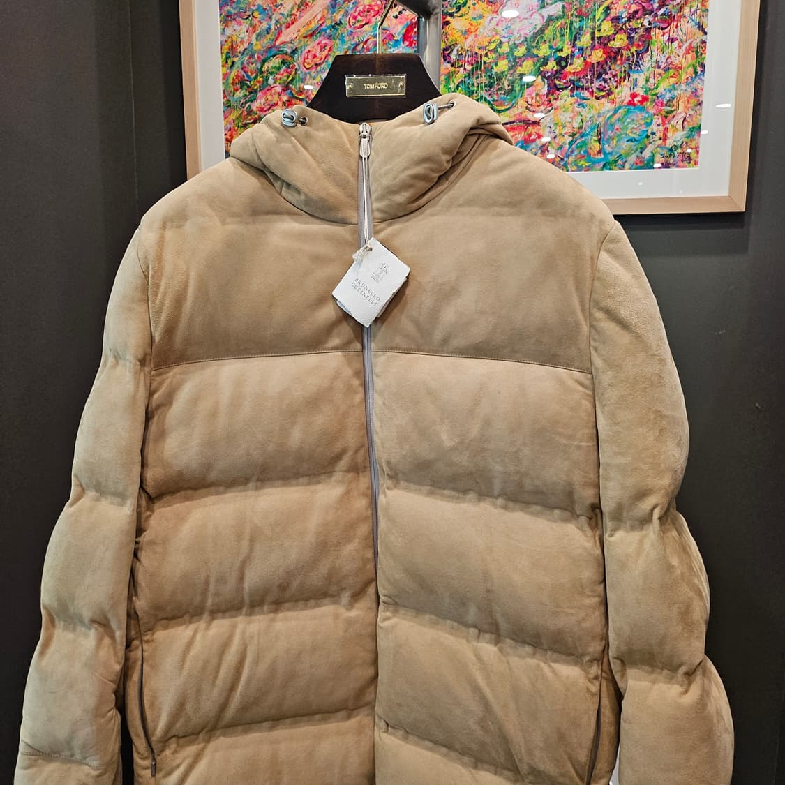 브루넬로 쿠치넬리 후디드 스웨이드 다운 신상 패딩 상품이미지3