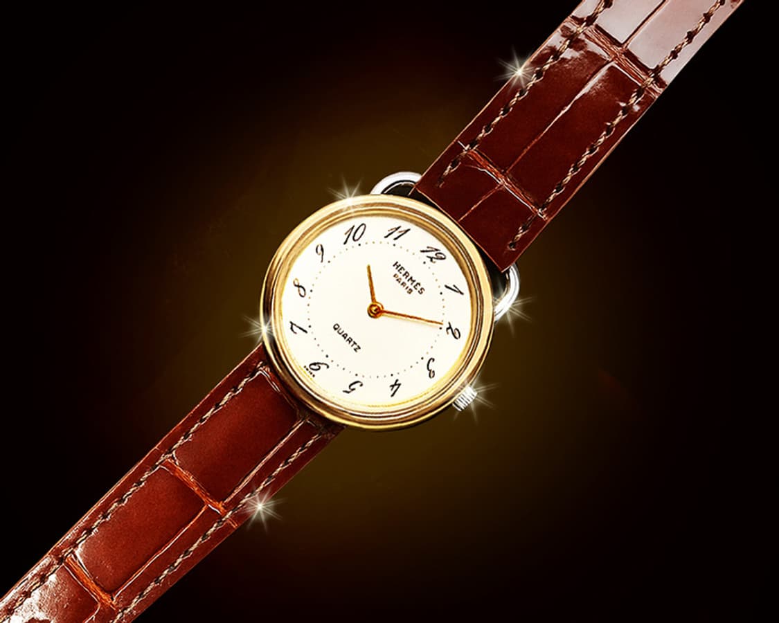 에르메스 아쏘(HERMES ARCEAU) 여성용 악어 가죽 시계 상품이미지3